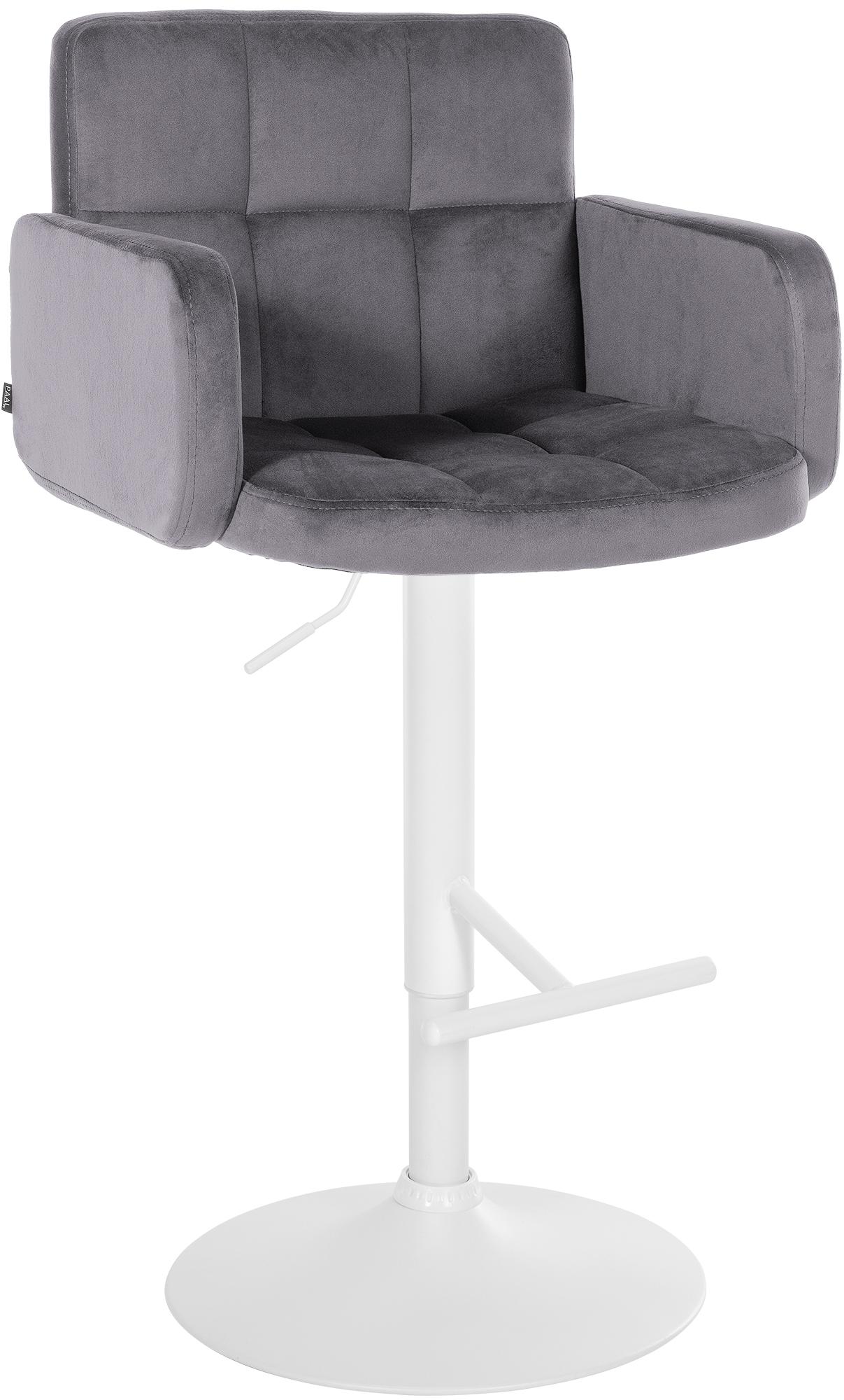 CLP Barhocker Los Angeles Samt | H&ouml;henverstellbarer Barstuhl Mit Drehbarem Sitz | Bistrohocker Mit Metallgestell Und Fu&szlig;st&uuml;tze - Bild 1