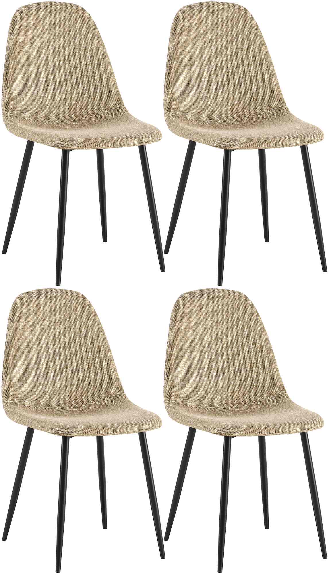 CLP Esszimmerst&uuml;hle 4er Set Napier, bequeme K&uuml;chenst&uuml;hle gepolstert, Polsterst&uuml;hle Esszimmer mit R&uuml;ckenlehne, bis 150 kg belastbar - Bild 1