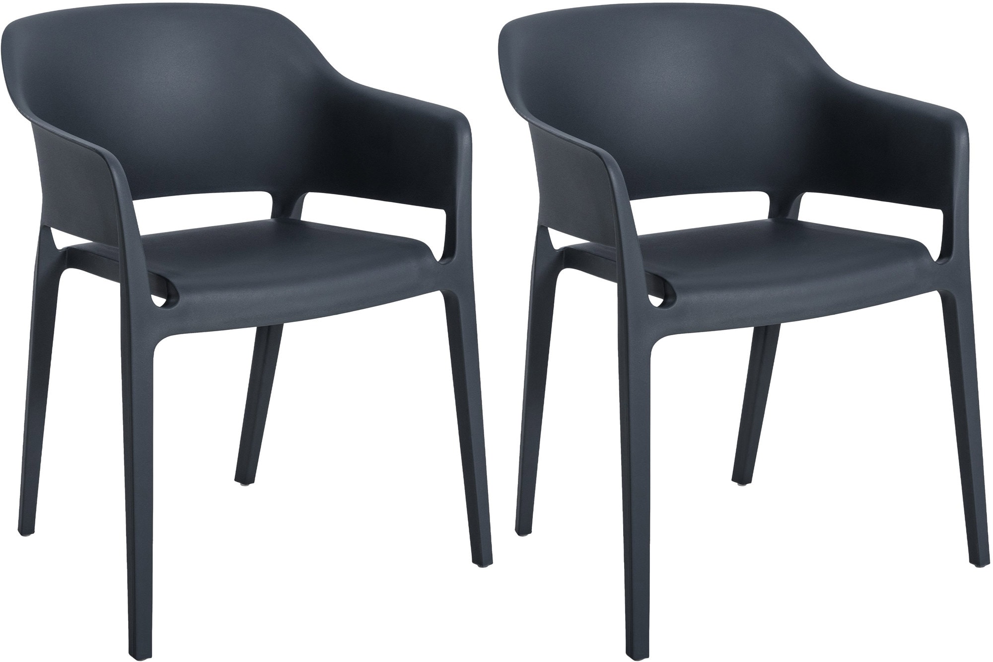 CLP 2er Set Stapelst&uuml;hle Puebla I Wetterbest&auml;ndiger Kunststoffstuhl I Pflegeleichter Gartenstuhl - Bild 1