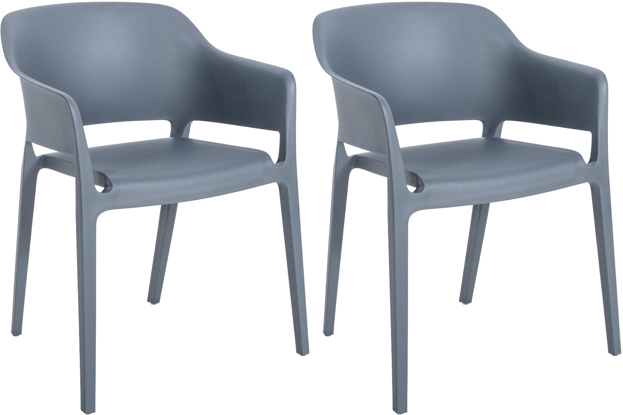 CLP 2er Set Stapelst&uuml;hle Puebla I Wetterbest&auml;ndiger Kunststoffstuhl I Pflegeleichter Gartenstuhl - Bild 1
