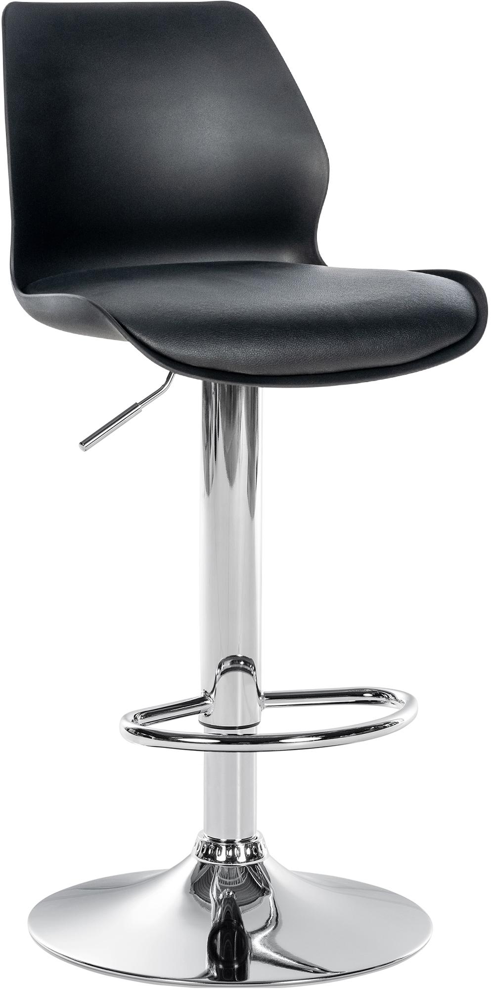 CLP Barhocker Gilbert I Tresenhocker Mit Gepolsterter Sitzfl&auml;che Aus Kunstleder I H&ouml;henverstellbar, Drehbar Mit Fu&szlig;st&uuml;tze Und R&uuml;ckenlehne - Bild 1