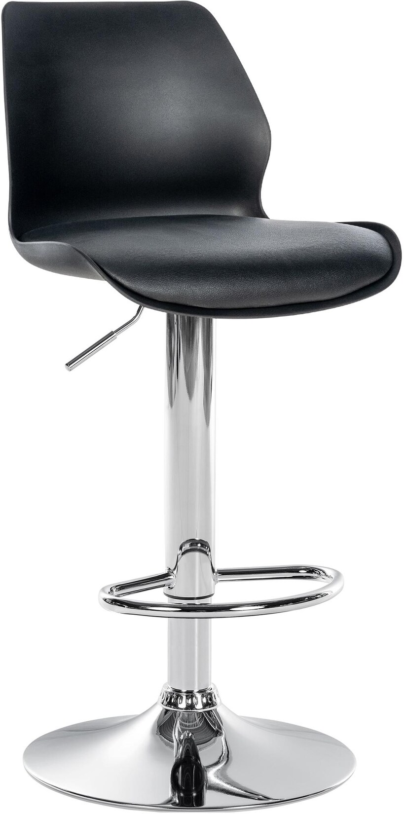 CLP Barhocker Gilbert I Tresenhocker Mit Gepolsterter Sitzfläche Aus Kunstleder I Höhenverstellbar, Drehbar Mit Fußstütze Und Rückenlehne | 04255716303136