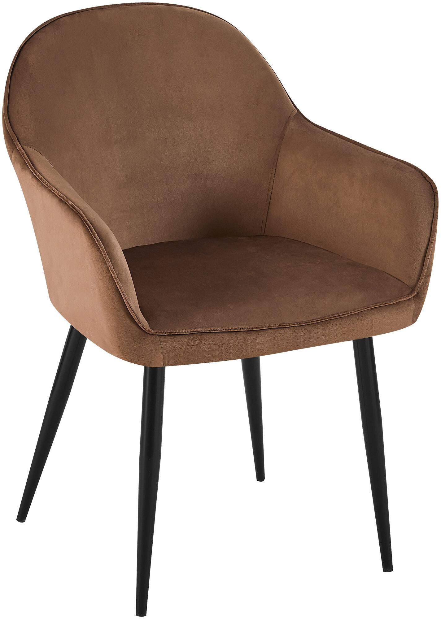 CLP Esszimmerstuhl Boise I Polsterstuhl Mit Samt-Bezug I Stabiles Metallgestell - Bild 1