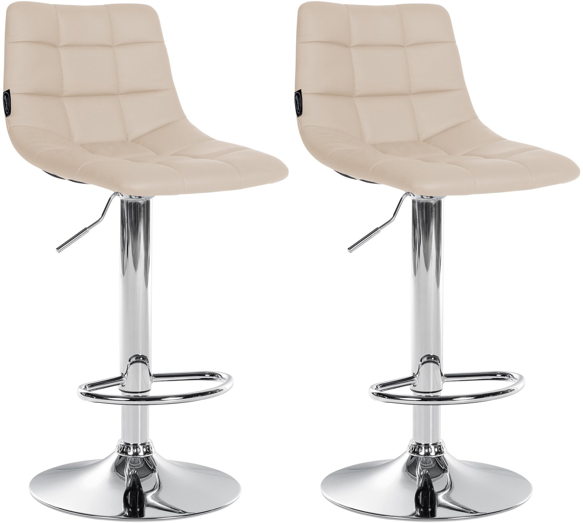 CLP 2er Set Barhocker Jerry Kunstleder I H&ouml;henverstellbarer Barstuhl I 360&deg; Drehstuhl Mit R&uuml;ckenlehne I Hocker Mit Fu&szlig;ablage - Bild 1