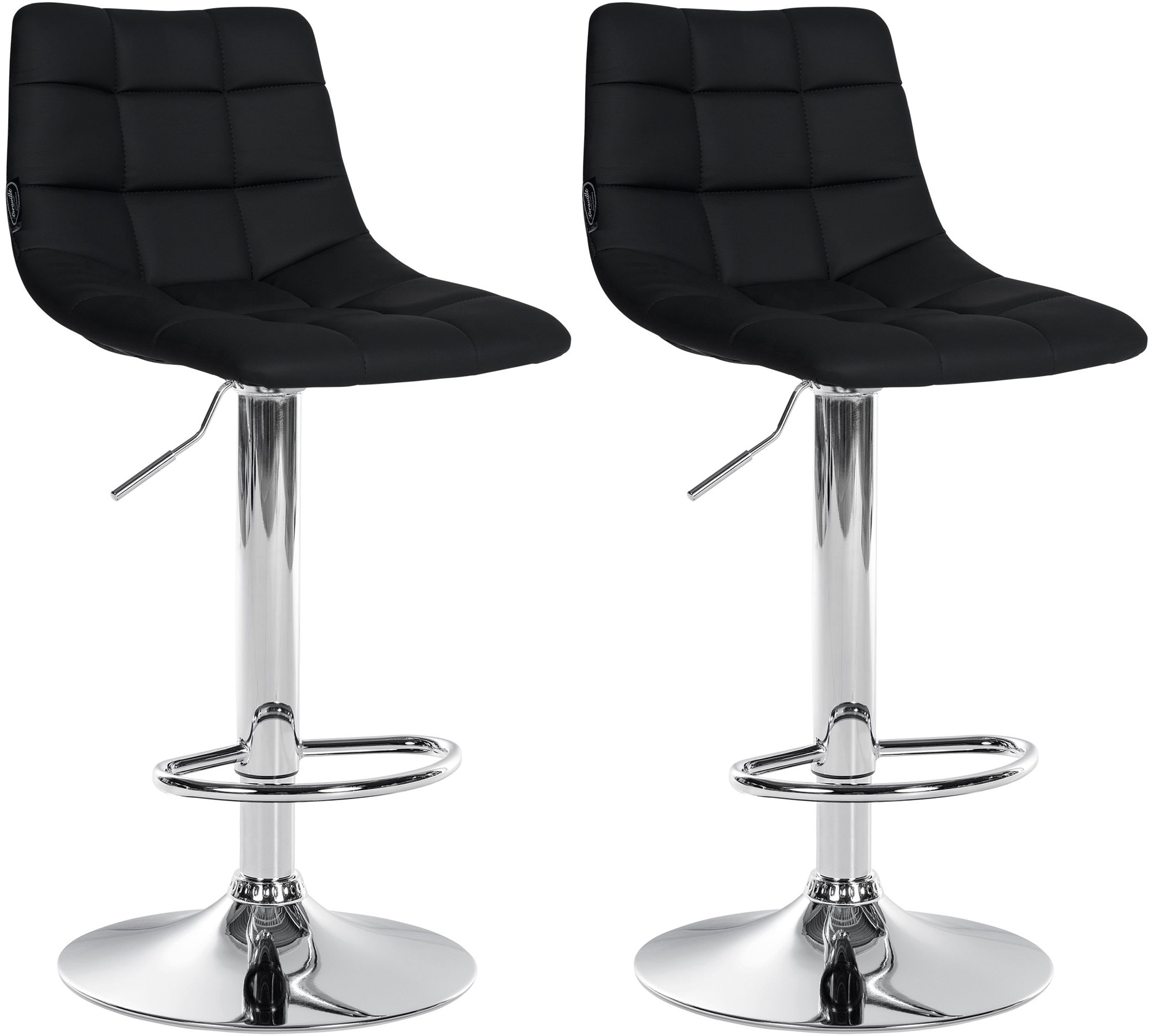 CLP 2er Set Barhocker Jerry Kunstleder I H&ouml;henverstellbarer Barstuhl I 360&deg; Drehstuhl Mit R&uuml;ckenlehne I Hocker Mit Fu&szlig;ablage - Bild 1