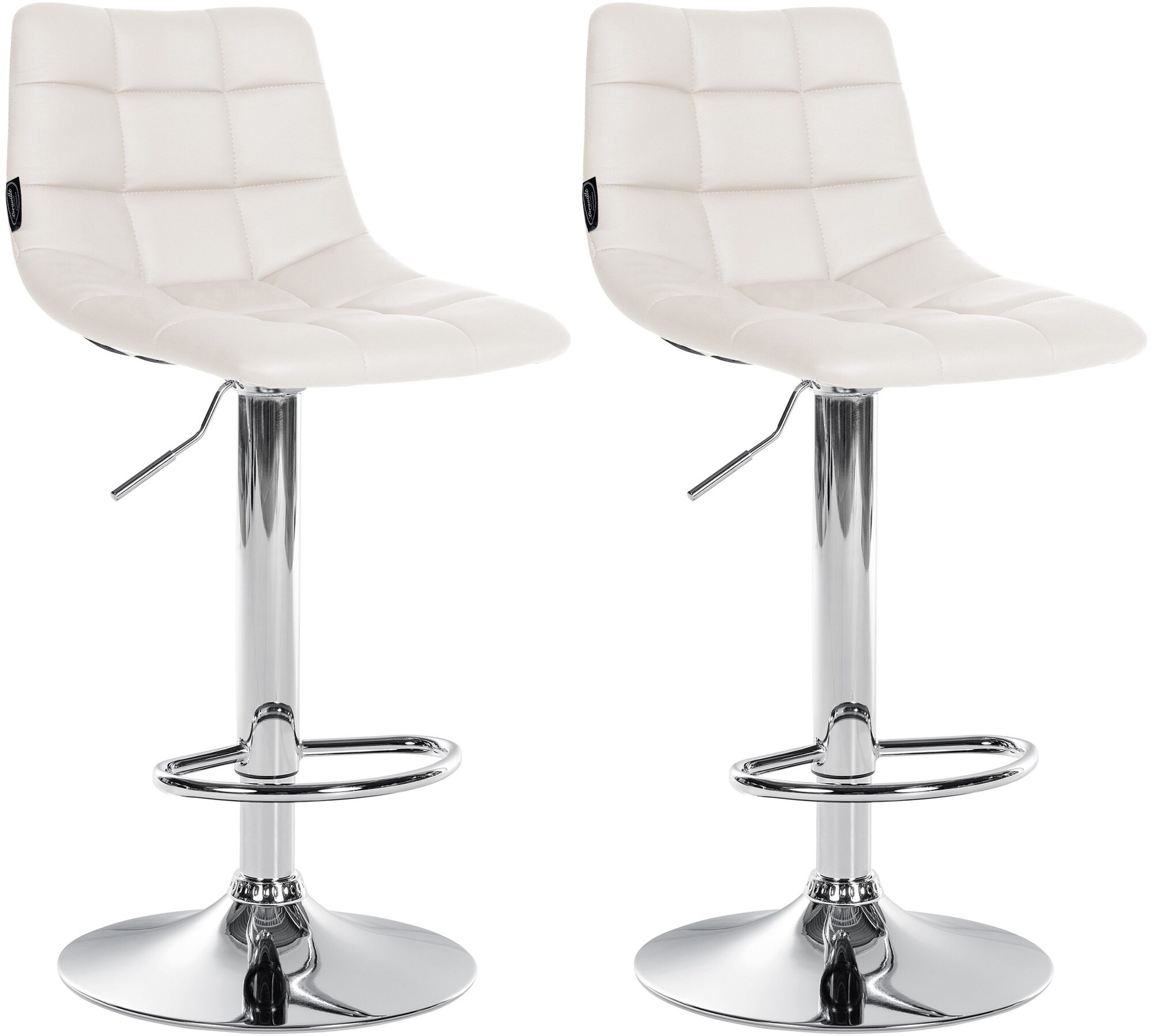 CLP 2er Set Barhocker Jerry Kunstleder I H&ouml;henverstellbarer Barstuhl I 360&deg; Drehstuhl Mit R&uuml;ckenlehne I Hocker Mit Fu&szlig;ablage - Bild 1