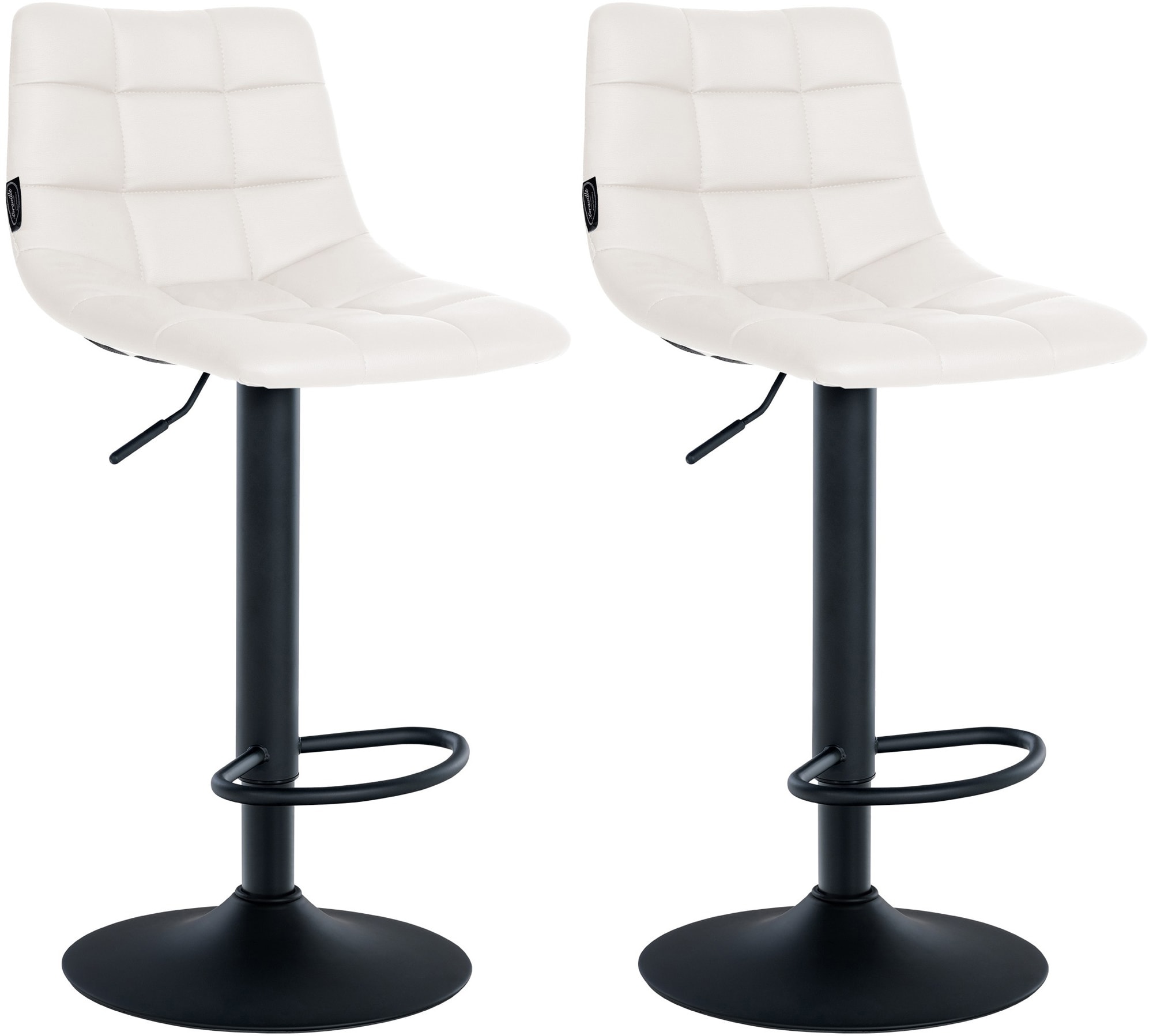 CLP 2er Set Barhocker Jerry Kunstleder I H&ouml;henverstellbarer Barstuhl I 360&deg; Drehstuhl Mit R&uuml;ckenlehne I Hocker Mit Fu&szlig;ablage - Bild 1