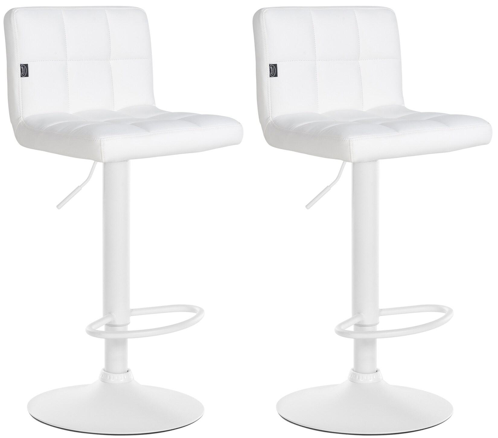 CLP 2er Set Barhocker Feni Kunstleder I Höhenverstellbarer Thekenhocker Mit Fußstütze Und Lehne I Barstuhl Mit Metallgestell | 04255716304096