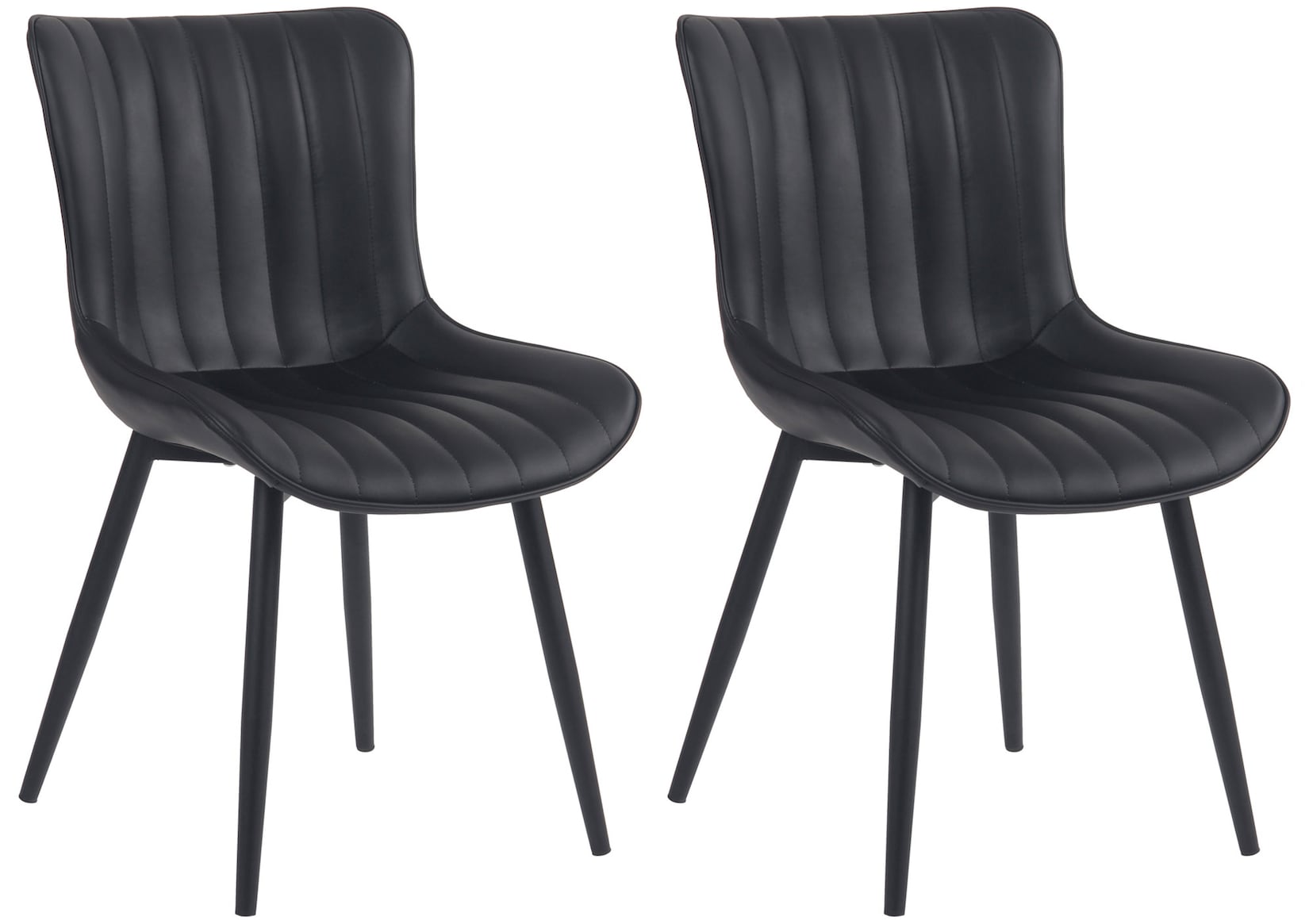 CLP 2er Set Stühle Largo Kunstleder Farbe: schwarz, Material: Kunstleder