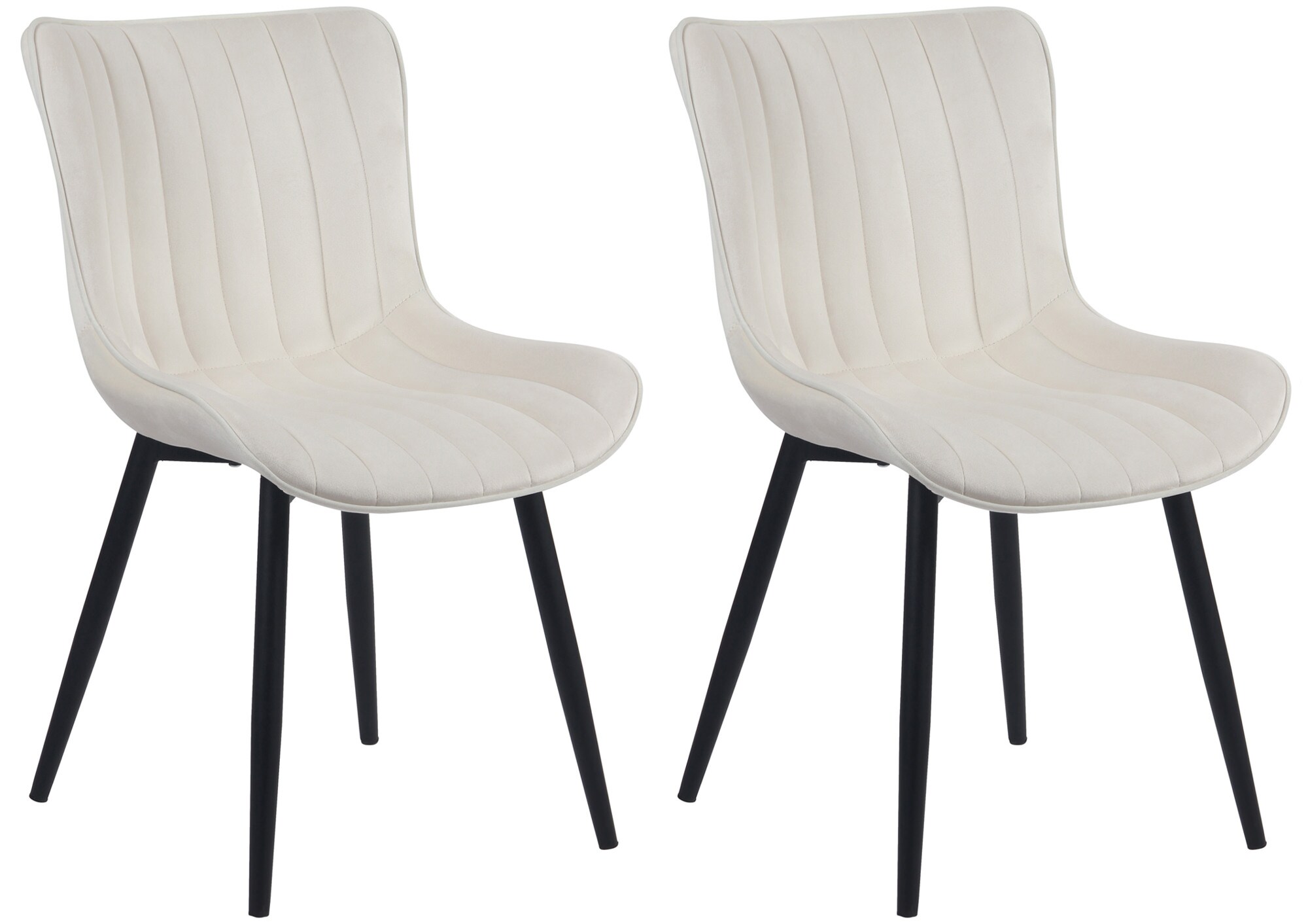 CLP 2er Set St&uuml;hle Largo I Samt- Oder Kunstlederbezug I Gepolsterter Esszimmerstuhl I Lehnstuhl mit 4-Fu&szlig; Metallgestell - Bild 1