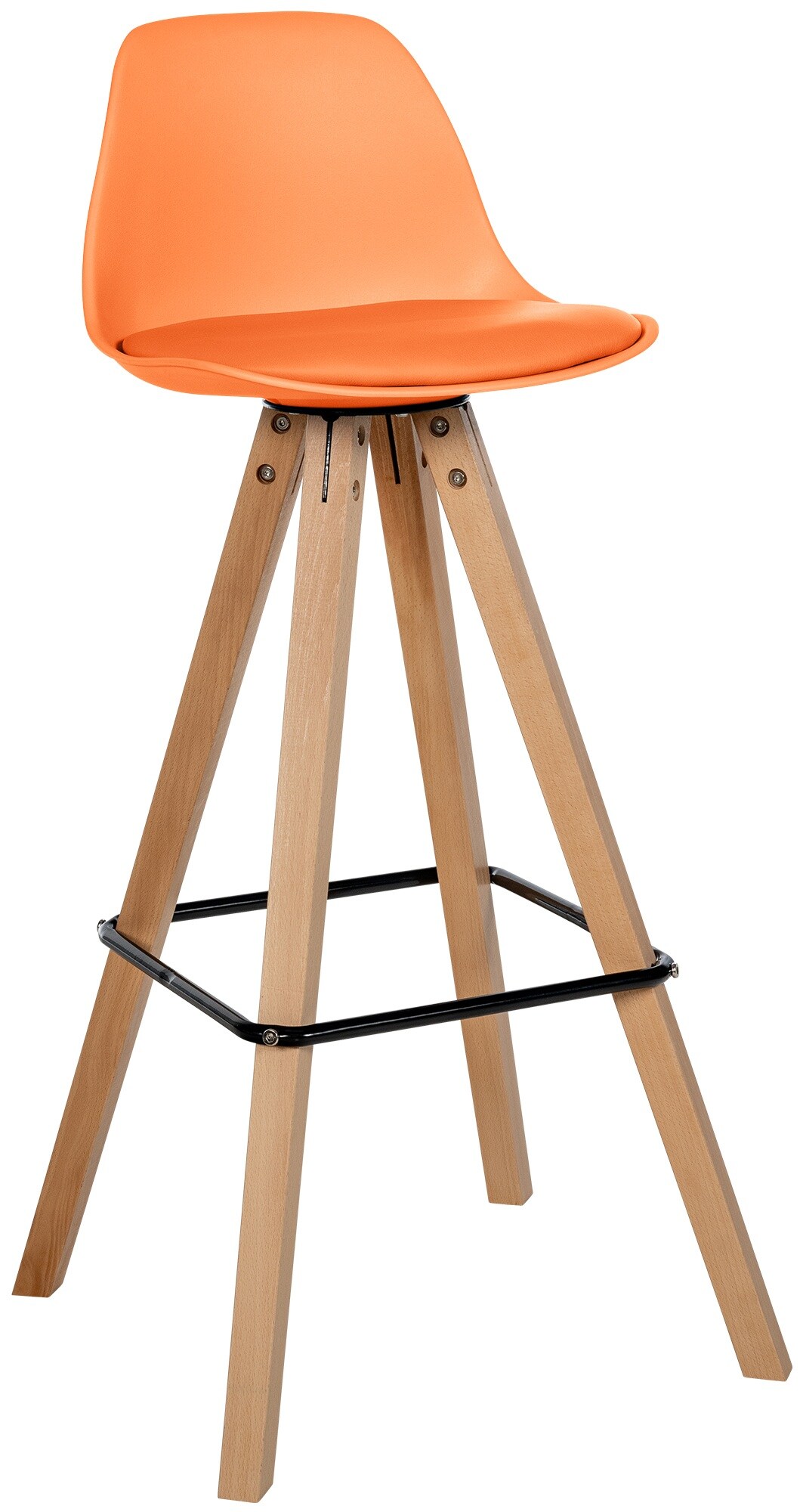 CLP Barhocker Corbin Kunstleder-Bezug Square I Holz-Gestell - Bild 1