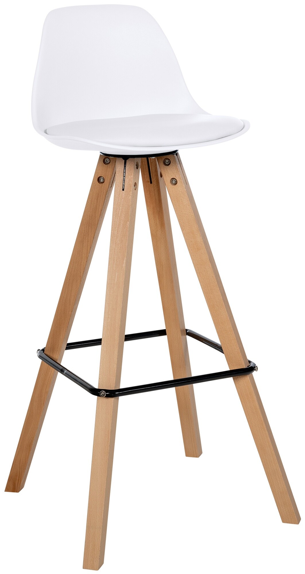 CLP Barhocker Corbin Kunstleder-Bezug Square I Holz-Gestell - Bild 1