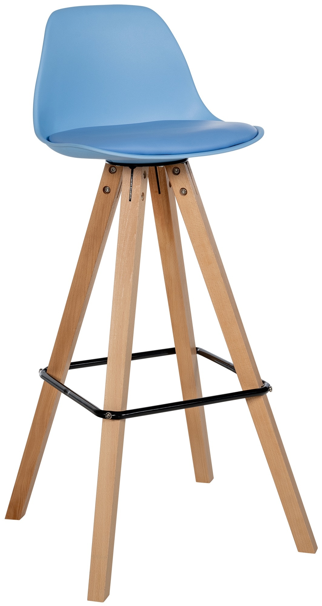 CLP Barhocker Corbin Kunstleder-Bezug Square I Holz-Gestell - Bild 1