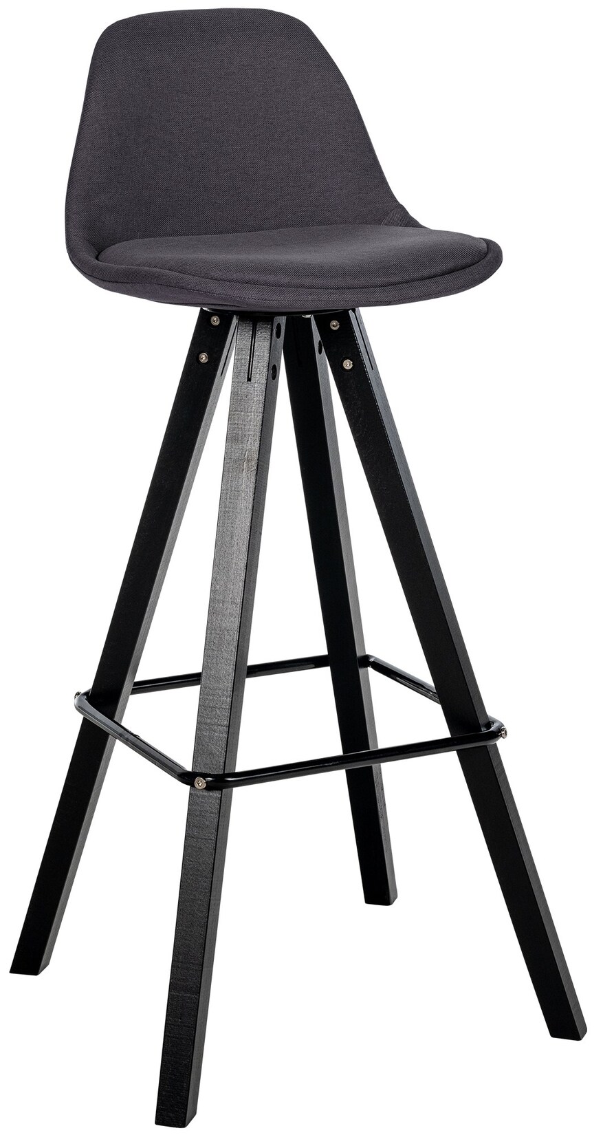 CLP Barhocker modern Corbin Square, gepolstert mit Rückenlehne, Holzgestell Buche, Fußstütze, Tresenhocker für Küche und Hausbar