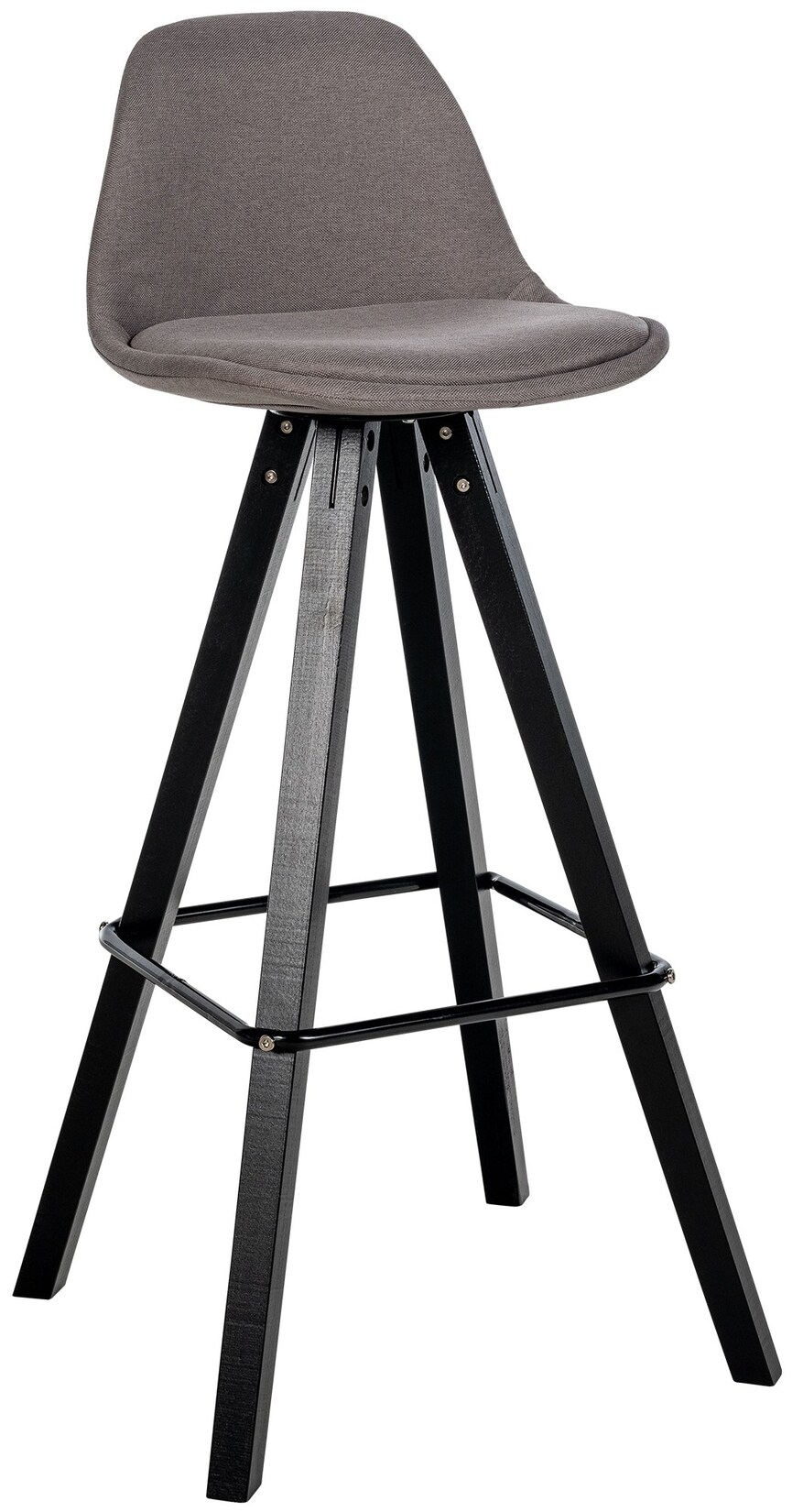CLP Barhocker modern Corbin Square, gepolstert mit Rückenlehne, Holzgestell Buche, Fußstütze, Tresenhocker für Küche und Hausbar