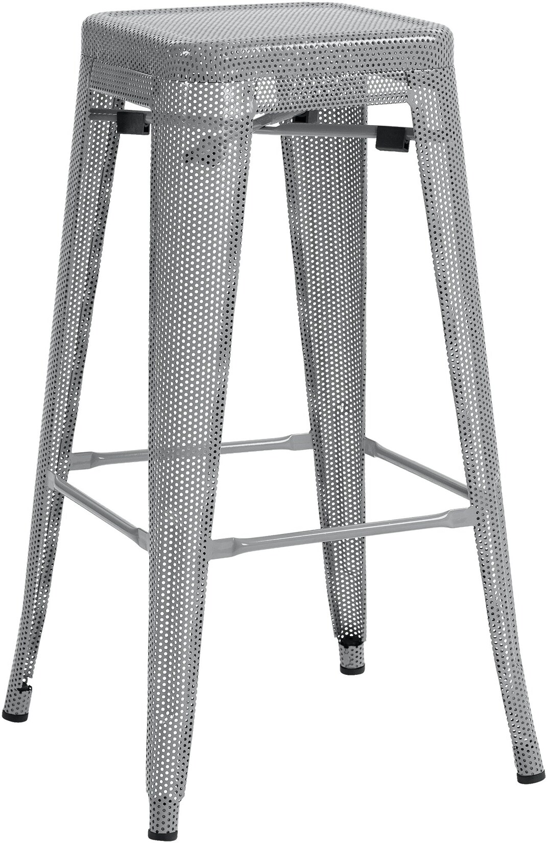 CLP Barhocker Fletcher I Tresenhocker, Stapelbar Mit Bodenschonern Und Fußstütze I Bistrohocker Mit 77 CM Sitzhöhe Aus Metall | 04255716305833