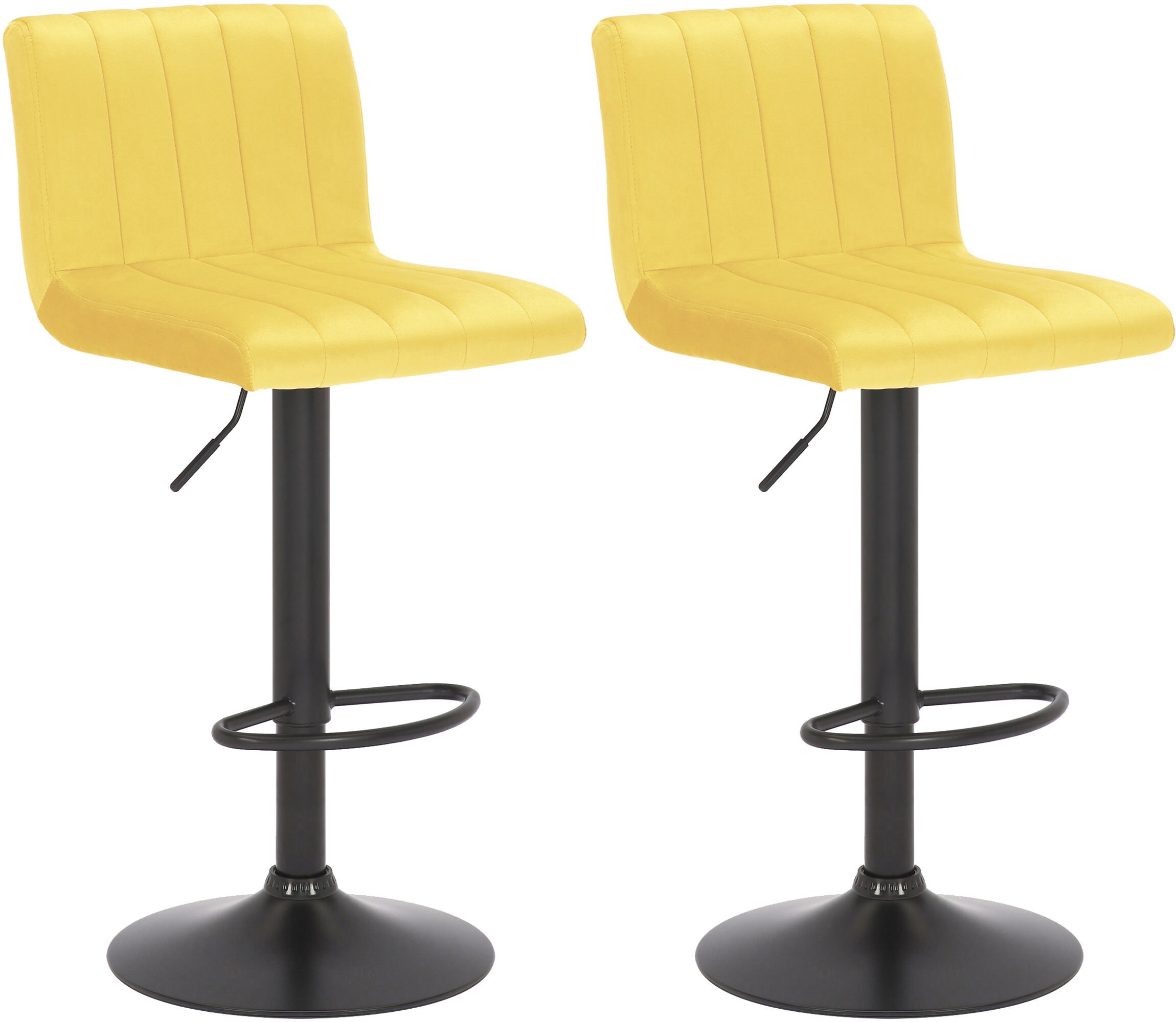 CLP 2er Set Barhocker Jamie I Gepolsterte Barst&uuml;hle mit Samt-Bezug I H&ouml;henverstellbare und drehbare Tresenhocker mit R&uuml;ckenlehnen - Bild 1