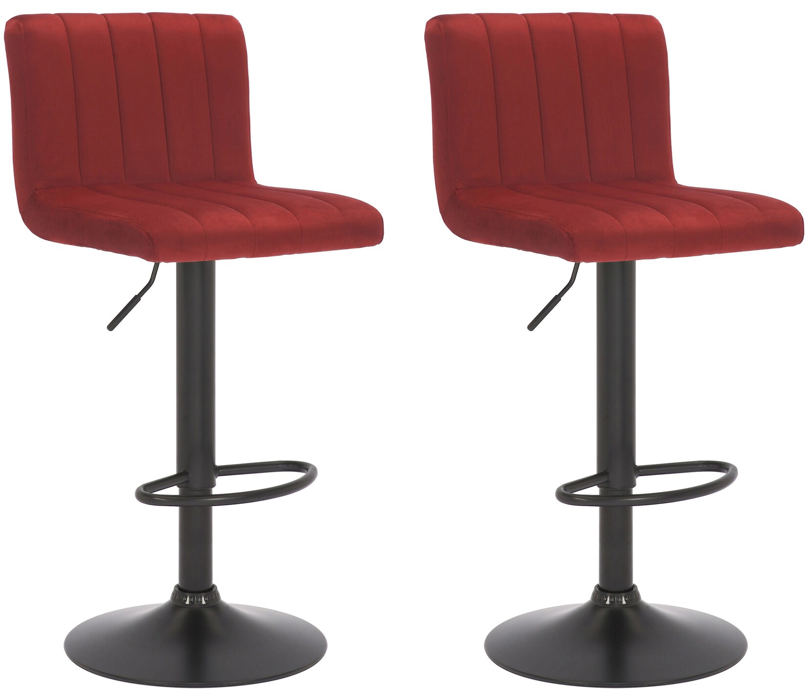 CLP 2er Set Barhocker Jamie I Gepolsterte Barstühle mit Samt-Bezug I Höhenverstellbare und drehbare Tresenhocker mit Rückenlehnen | 04255716305970