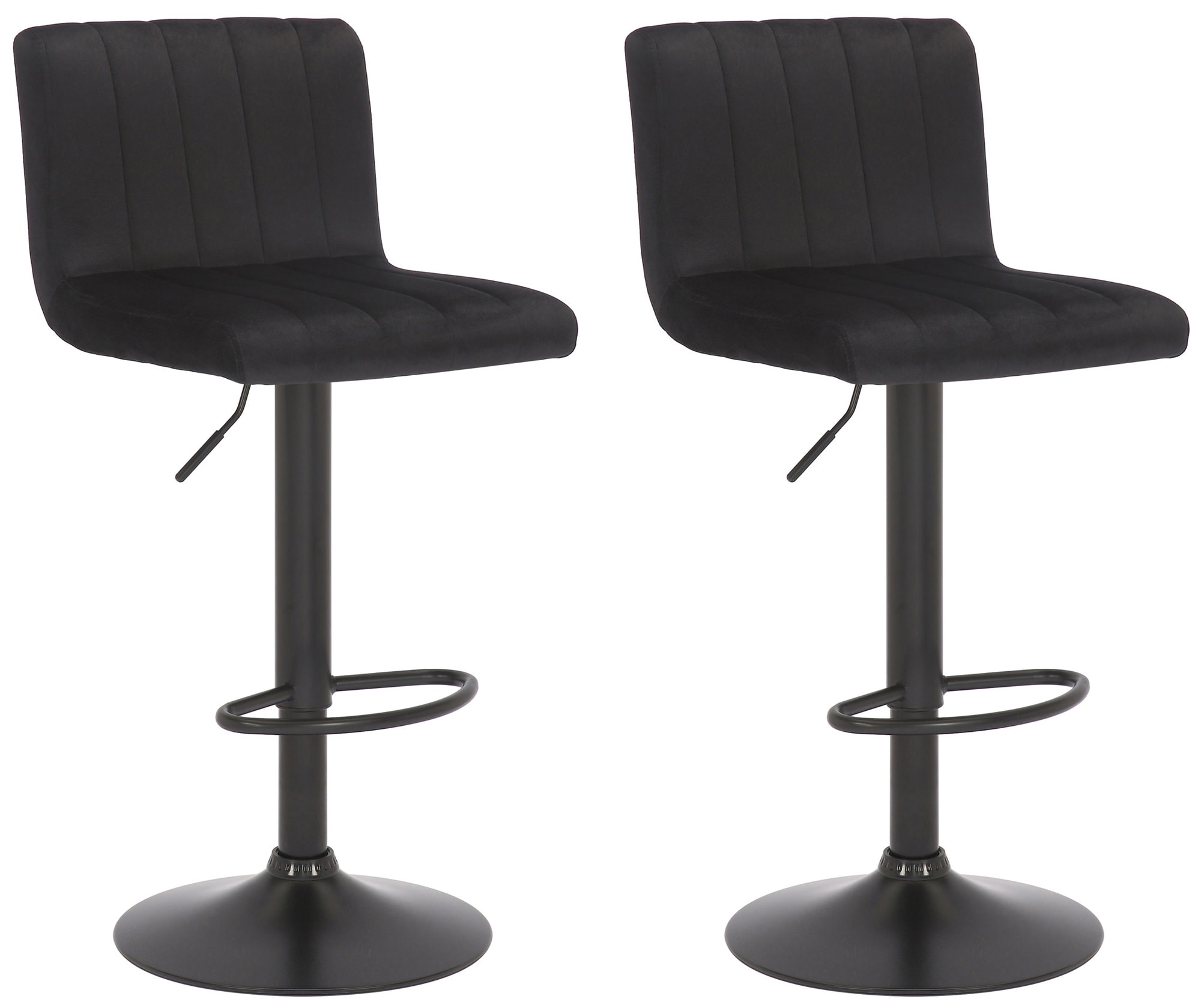 CLP 2er Set Barhocker Jamie I Gepolsterte Barst&uuml;hle mit Samt-Bezug I H&ouml;henverstellbare und drehbare Tresenhocker mit R&uuml;ckenlehnen - Bild 1
