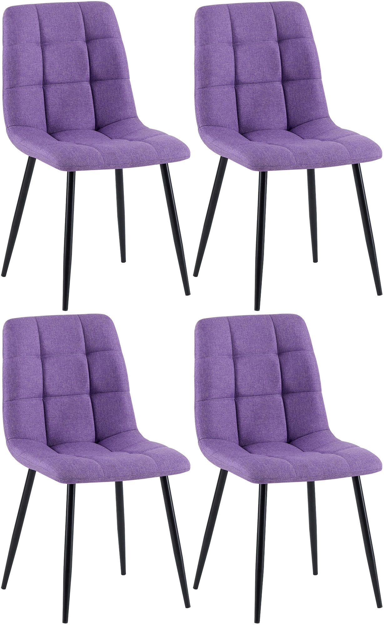 CLP 4er Set Esszimmerst&uuml;hle Antibes I K&uuml;chenst&uuml;hle gepolstert mit gesteppten Stoffbez&uuml;gen I Polsterst&uuml;hl bis 150 kg belastbar - Bild 1