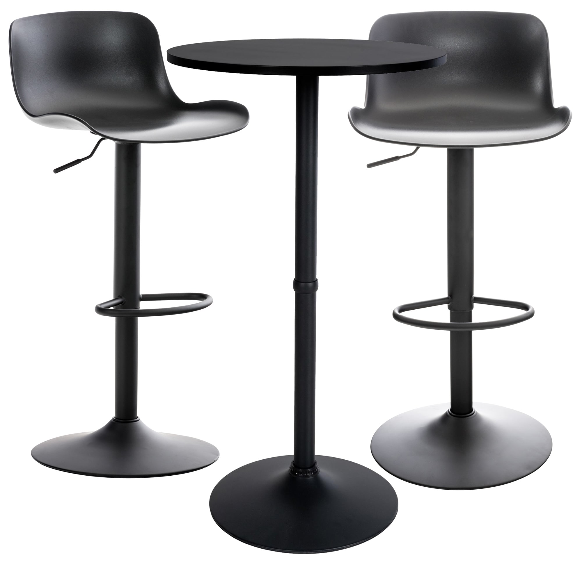 CLP Bartisch-Set Medora I Runder Stehtisch Und 2x Barhocker Mit Kunststoff-Sitz - Bild 1