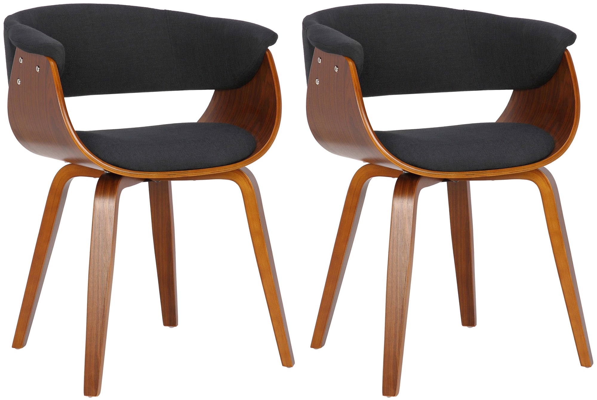 CLP 2er Set St&uuml;hle Bruce mit Stoffbezug I Esszimmerstuhl mit R&uuml;ckenlehne I Sessel Mit Polsterung und Holzgestell | Bis 150 kg belastbar - Bild 1