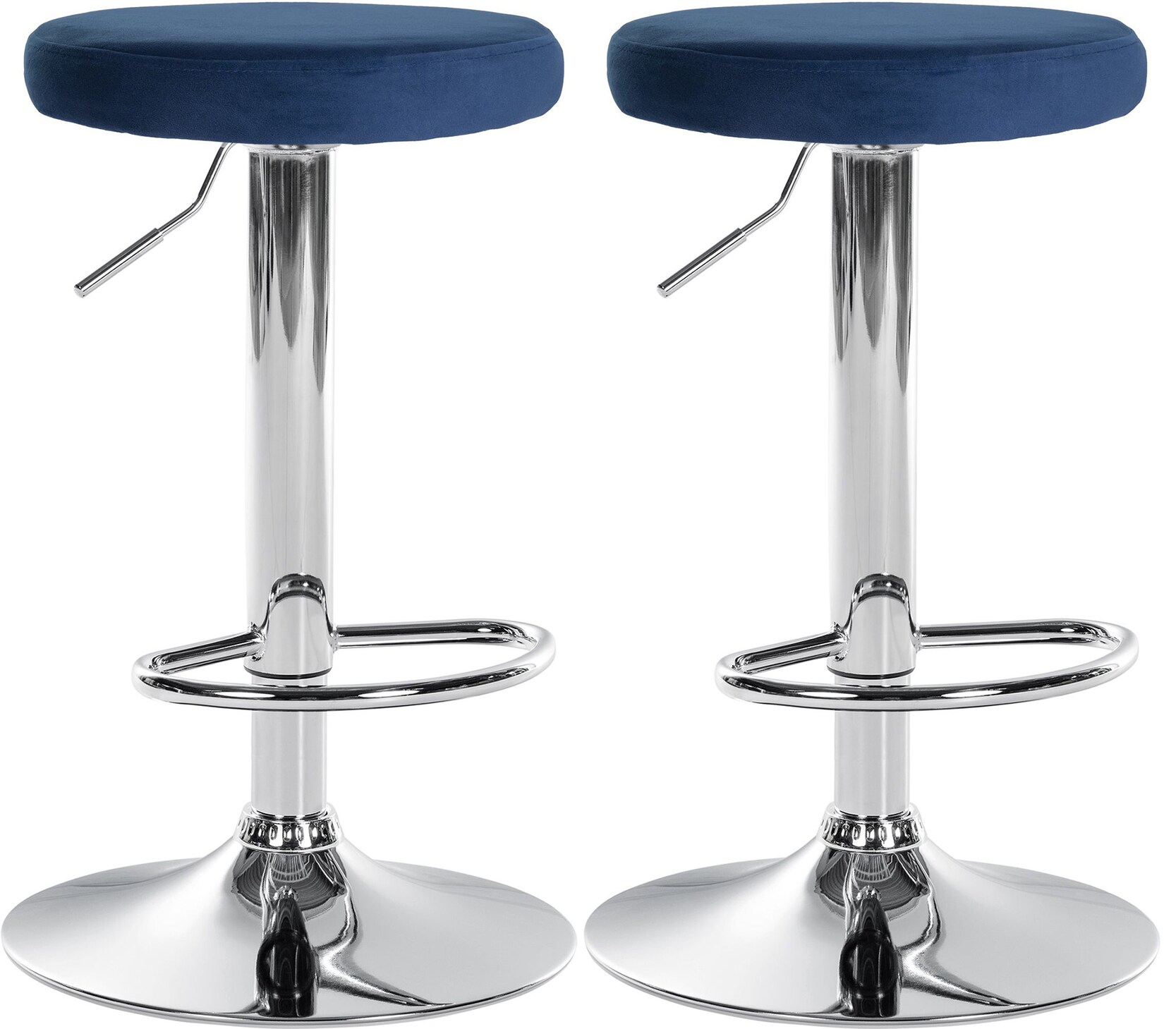 CLP 2er Set Barhocker Ponte Samt I Drehbarer Thekenhocker I Höhenverstellbarer Hocker I Küchenhocker mit Metallgestell