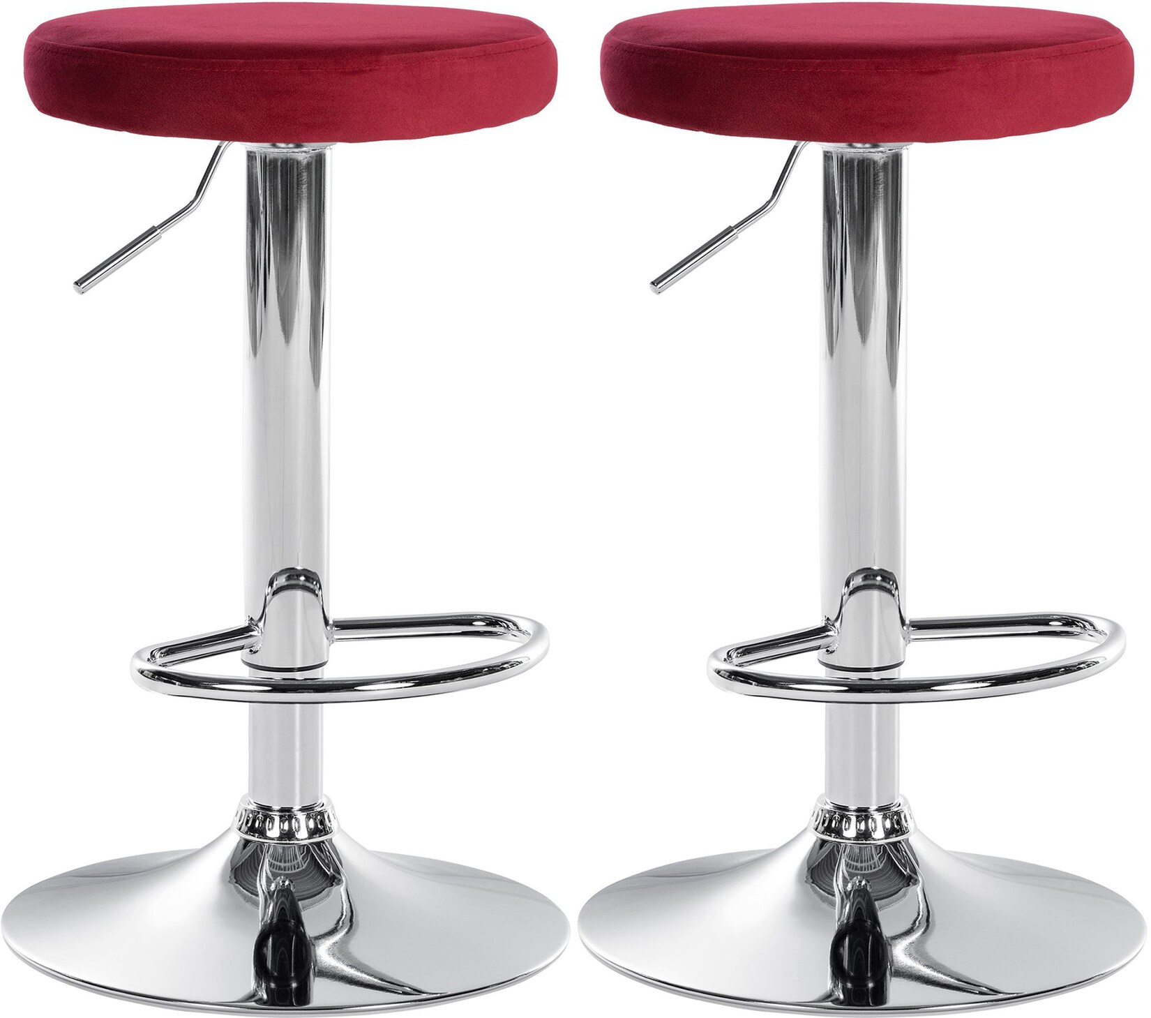 CLP 2er Set Barhocker Ponte Samt I Drehbarer Thekenhocker I Höhenverstellbarer Hocker I Küchenhocker mit Metallgestell