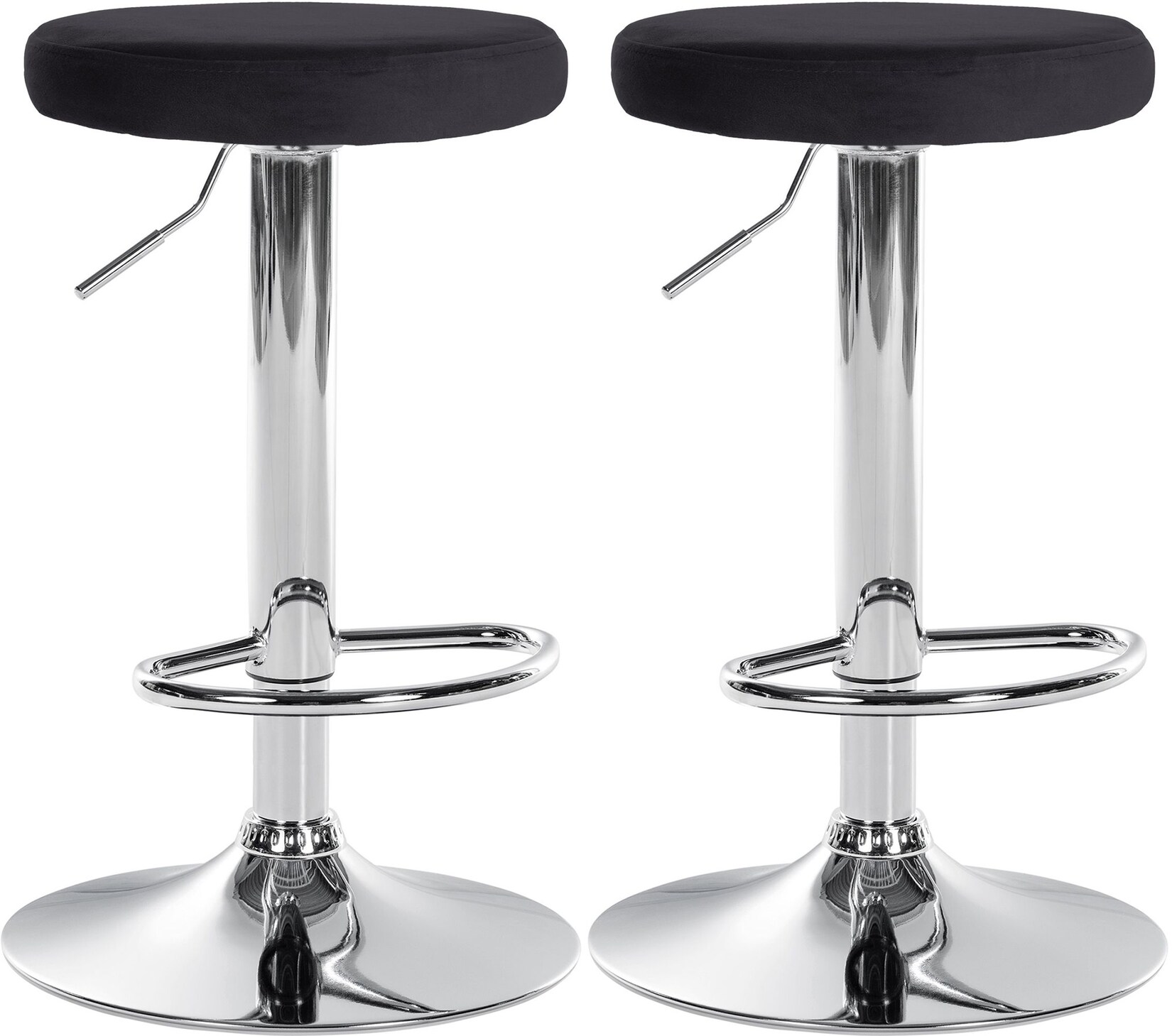 CLP 2er Set Barhocker Ponte Samt I Drehbarer Thekenhocker I Höhenverstellbarer Hocker I Küchenhocker mit Metallgestell