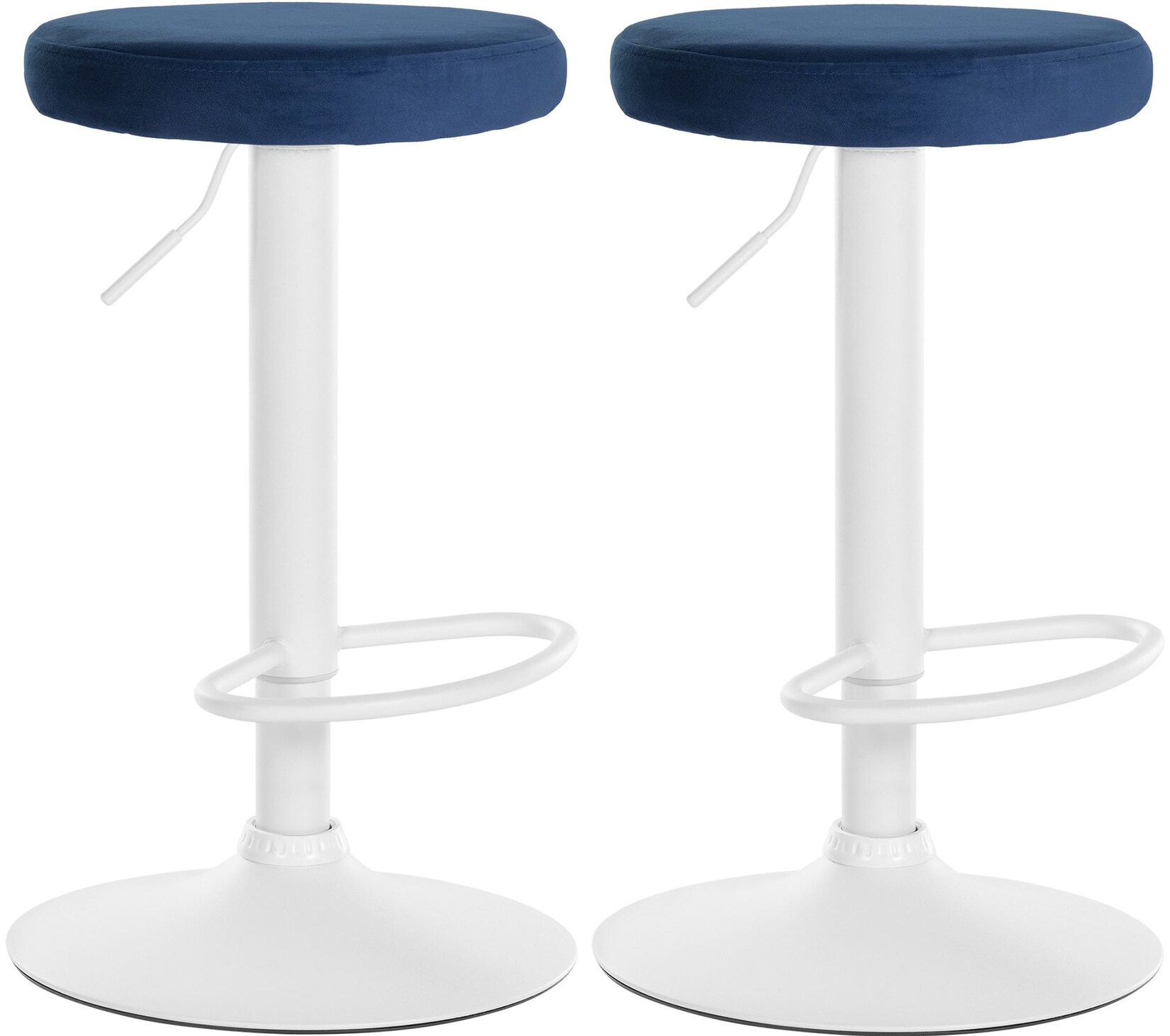 CLP 2er Set Barhocker Ponte Samt I Drehbarer Thekenhocker I Höhenverstellbarer Hocker I Küchenhocker mit Metallgestell