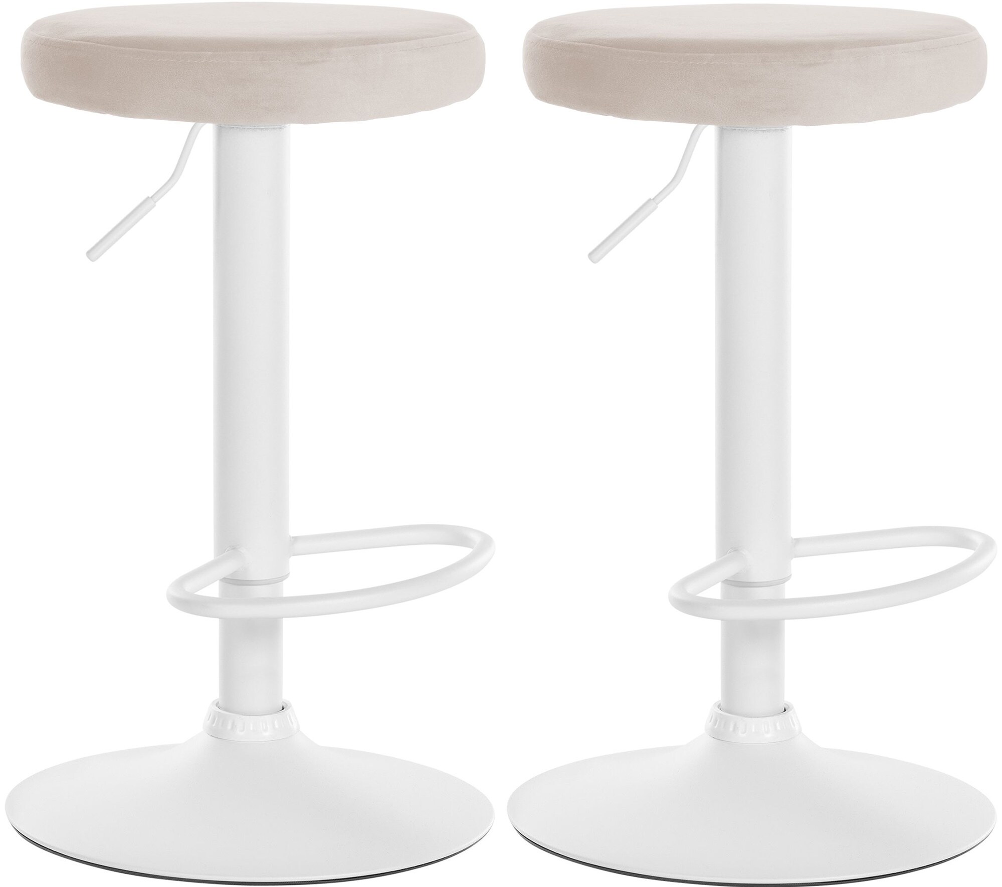 CLP 2er Set Barhocker Ponte Samt I Drehbarer Thekenhocker I H&ouml;henverstellbarer Hocker I K&uuml;chenhocker mit Metallgestell - Bild 1