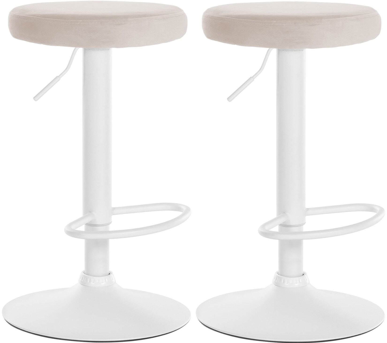 CLP 2er Set Barhocker Ponte Samt I Drehbarer Thekenhocker I Höhenverstellbarer Hocker I Küchenhocker mit Metallgestell