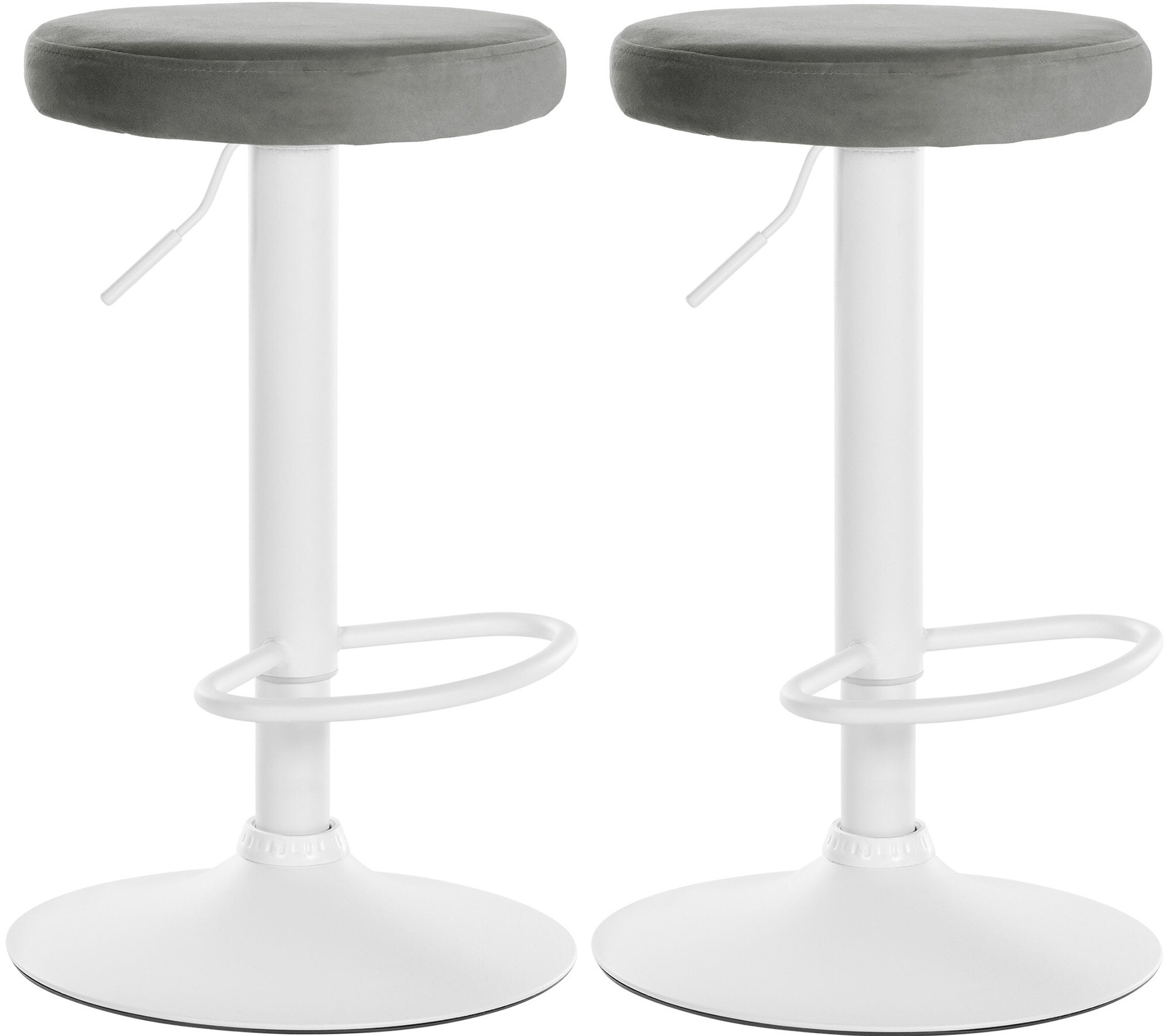 CLP 2er Set Barhocker Ponte Samt I Drehbarer Thekenhocker I H&ouml;henverstellbarer Hocker I K&uuml;chenhocker mit Metallgestell - Bild 1