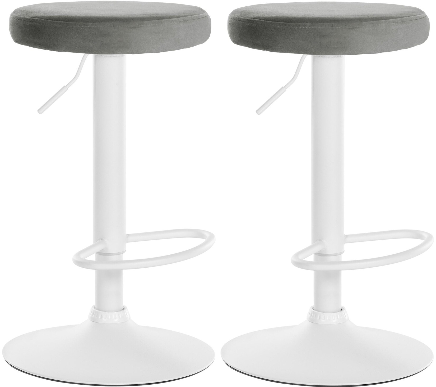 CLP 2er Set Barhocker Ponte Samt I Drehbarer Thekenhocker I Höhenverstellbarer Hocker I Küchenhocker mit Metallgestell