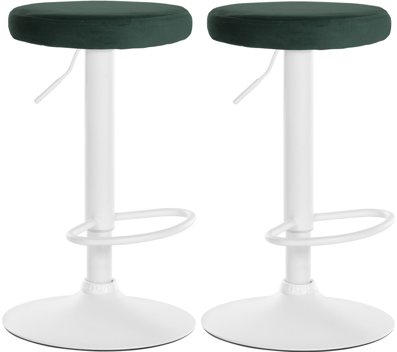 CLP 2er Set Barhocker Ponte Samt I Drehbarer Thekenhocker I Höhenverstellbarer Hocker I Küchenhocker mit Metallgestell