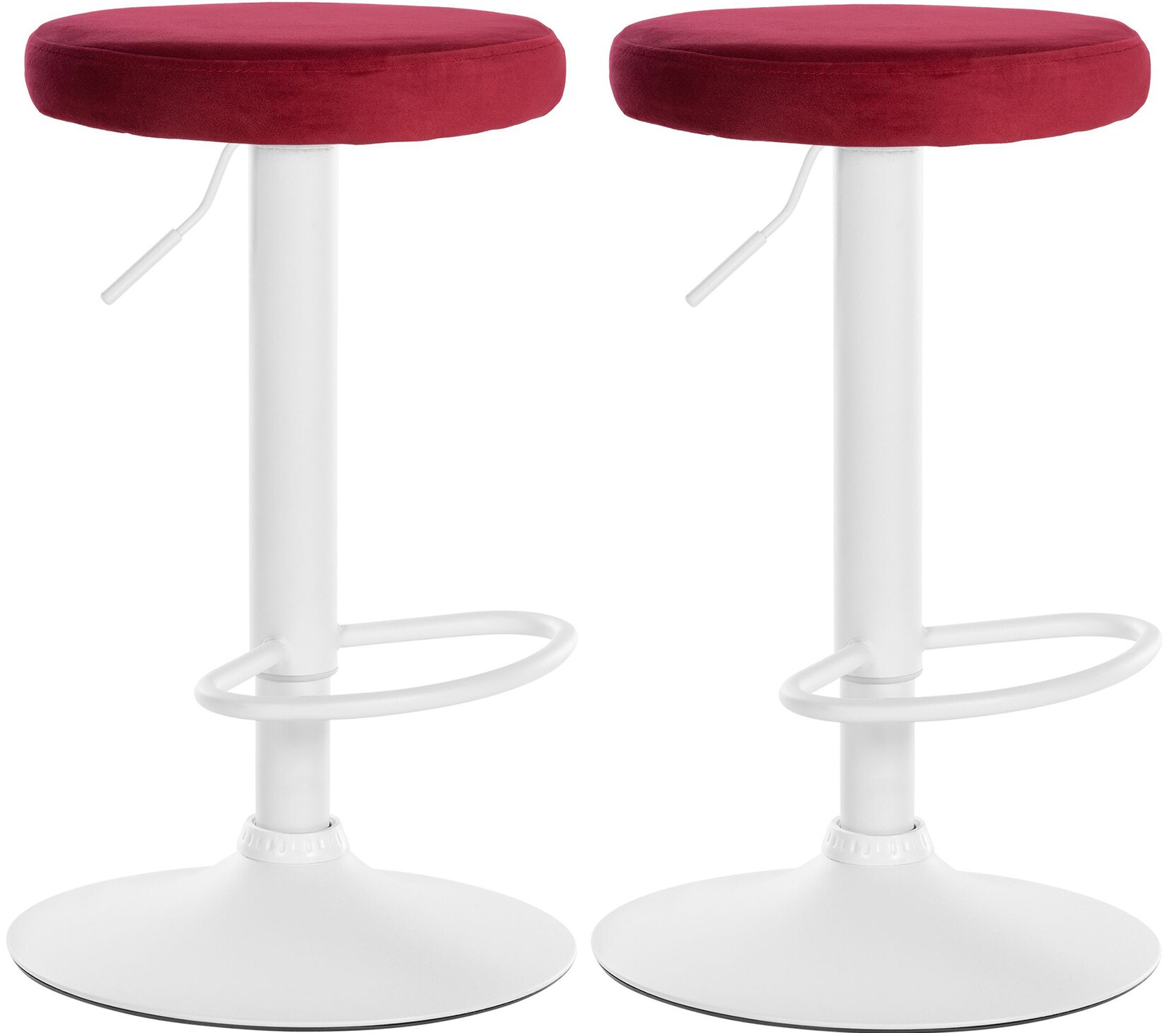 CLP 2er Set Barhocker Ponte Samt I Drehbarer Thekenhocker I Höhenverstellbarer Hocker I Küchenhocker mit Metallgestell