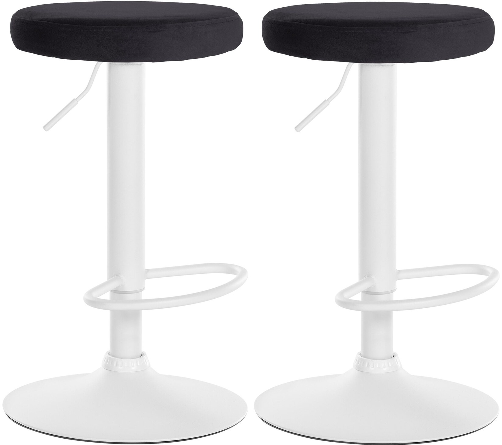 CLP 2er Set Barhocker Ponte Samt I Drehbarer Thekenhocker I Höhenverstellbarer Hocker I Küchenhocker mit Metallgestell