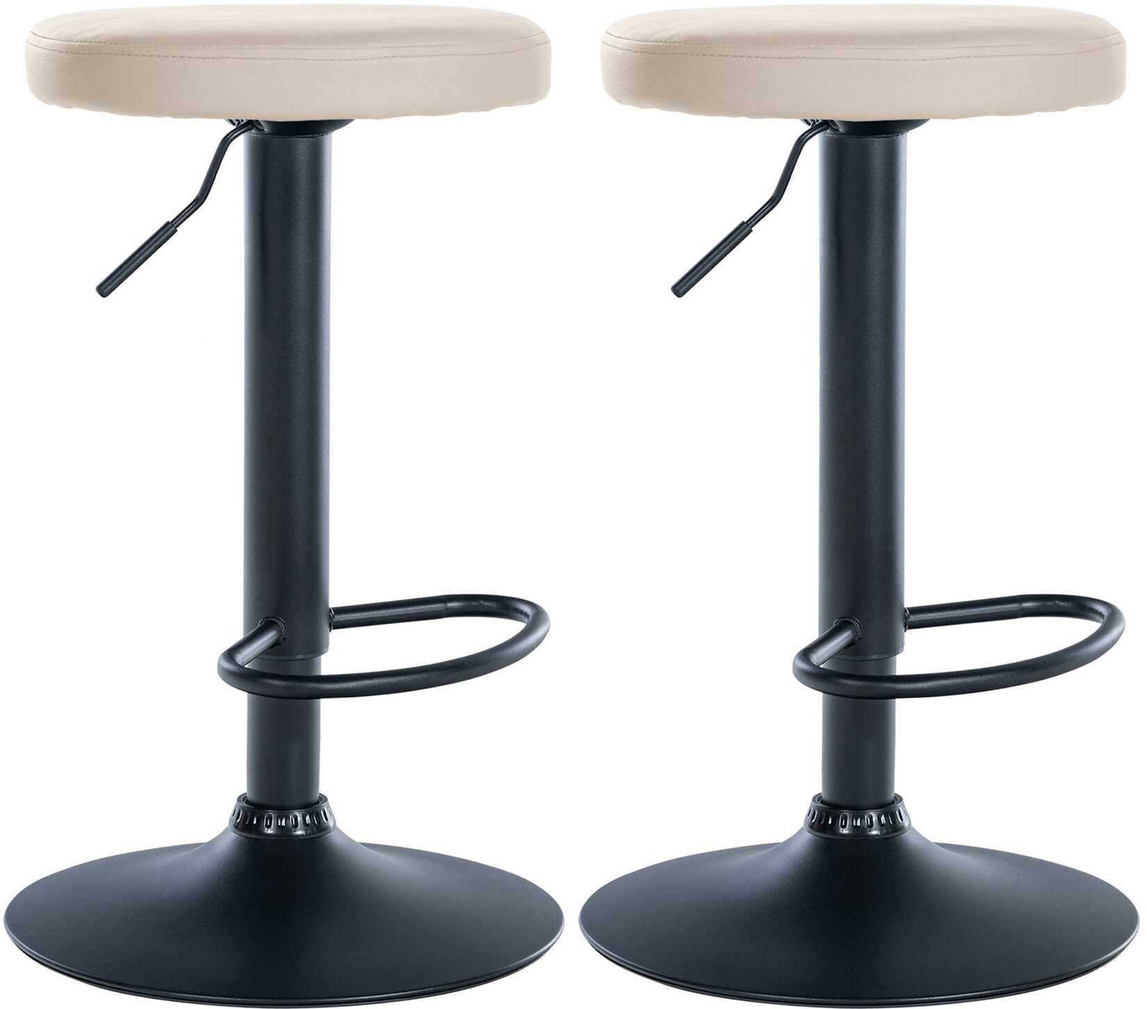 CLP 2er Set Barhocker Ponte Kunstleder I Drehbarer Thekenhocker I Höhenverstellbarer Hocker I Küchenhocker mit Metallgestell