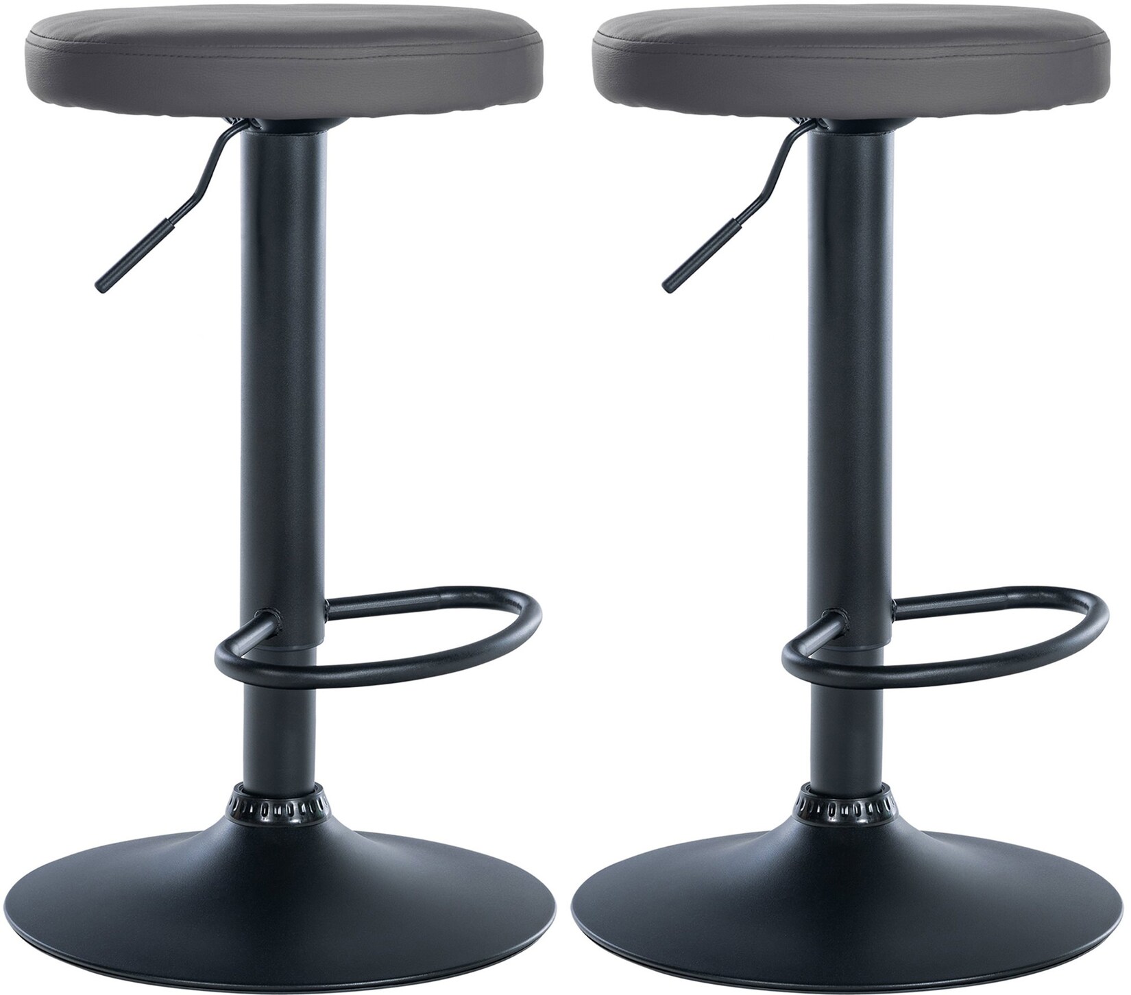 CLP 2er Set Barhocker Ponte Kunstleder I Drehbarer Thekenhocker I Höhenverstellbarer Hocker I Küchenhocker mit Metallgestell