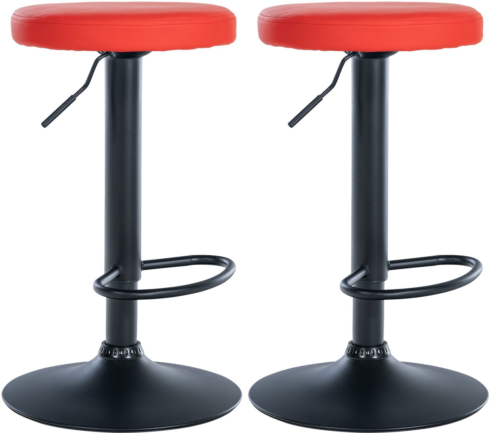 CLP 2er Set Barhocker Ponte Kunstleder I Drehbarer Thekenhocker I Höhenverstellbarer Hocker I Küchenhocker mit Metallgestell