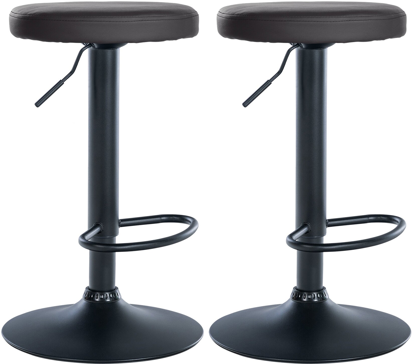 CLP 2er Set Barhocker Ponte Kunstleder I Drehbarer Thekenhocker I Höhenverstellbarer Hocker I Küchenhocker mit Metallgestell