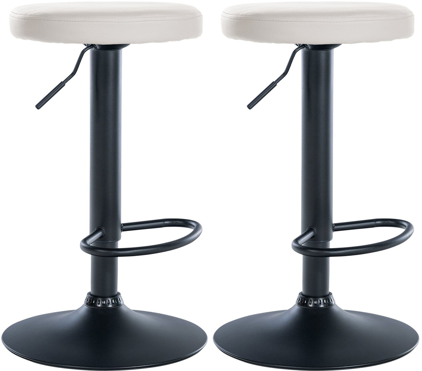 CLP 2er Set Barhocker Ponte Kunstleder I Drehbarer Thekenhocker I Höhenverstellbarer Hocker I Küchenhocker mit Metallgestell