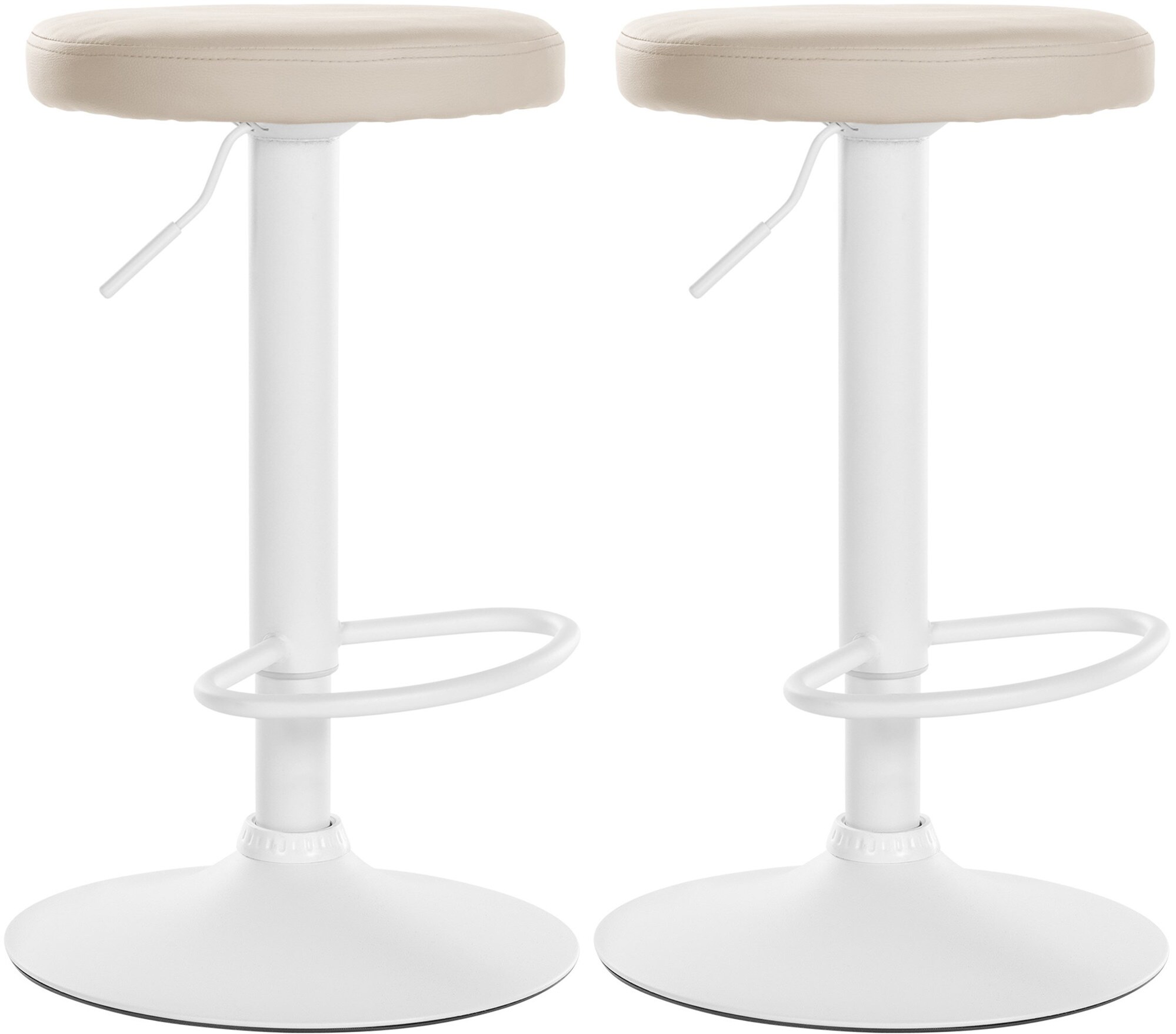 CLP 2er Set Barhocker Ponte Kunstleder I Drehbarer Thekenhocker I H&ouml;henverstellbarer Hocker I K&uuml;chenhocker mit Metallgestell - Bild 1