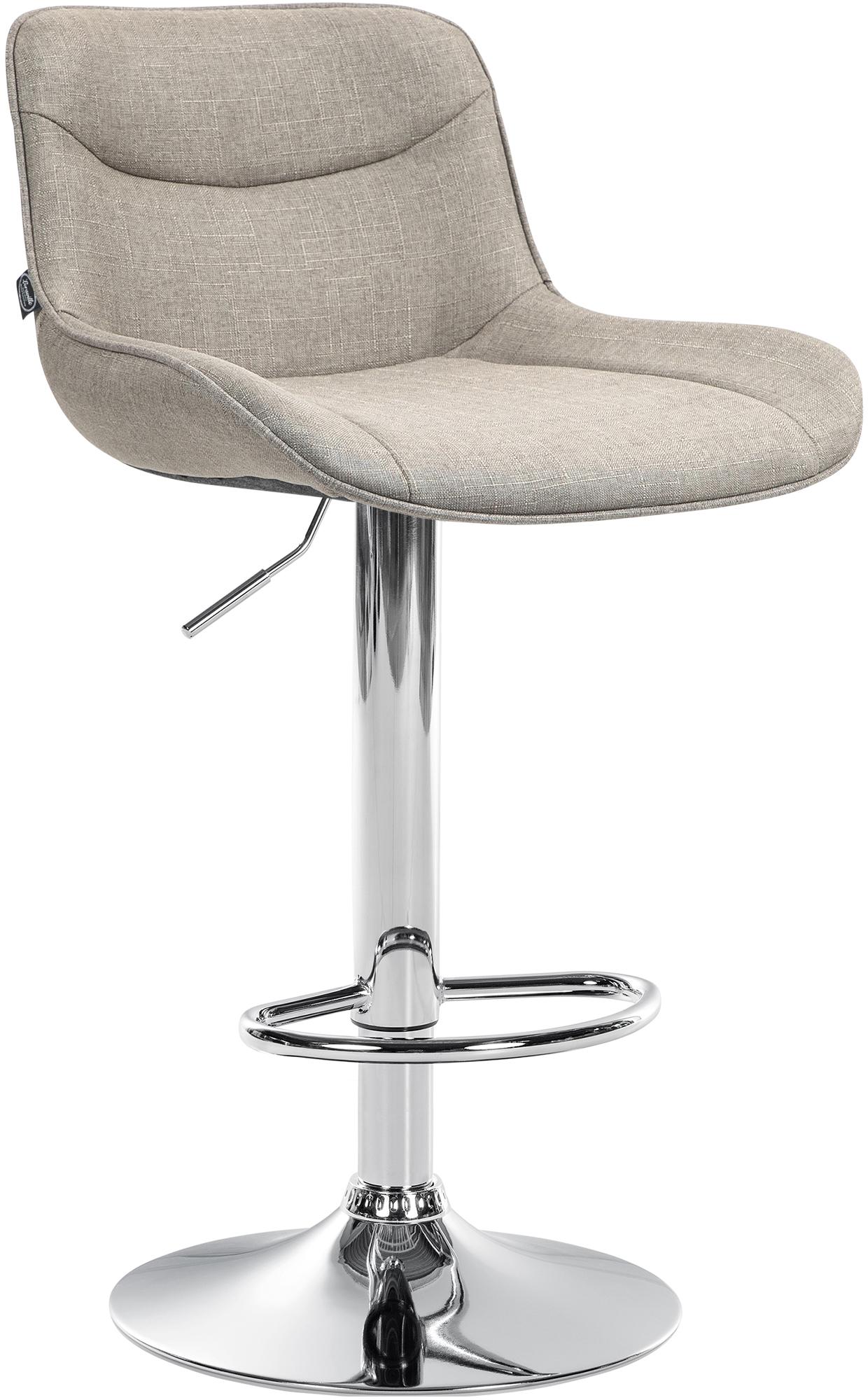 CLP Barhocker Vonore Stoff I H&ouml;henverstellbar Und 360 Grad Drehbar I Mit Fu&szlig;st&uuml;tze Und Metallgestell I Trompetenfu&szlig; Und Bodenschoner - Bild 1