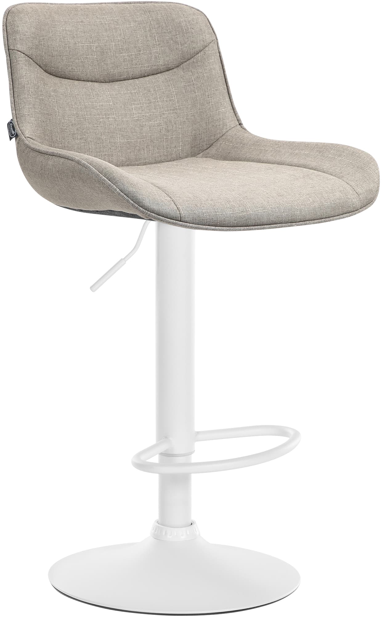 CLP Barhocker Vonore Stoff I H&ouml;henverstellbar Und 360 Grad Drehbar I Mit Fu&szlig;st&uuml;tze Und Metallgestell I Trompetenfu&szlig; Und Bodenschoner - Bild 1