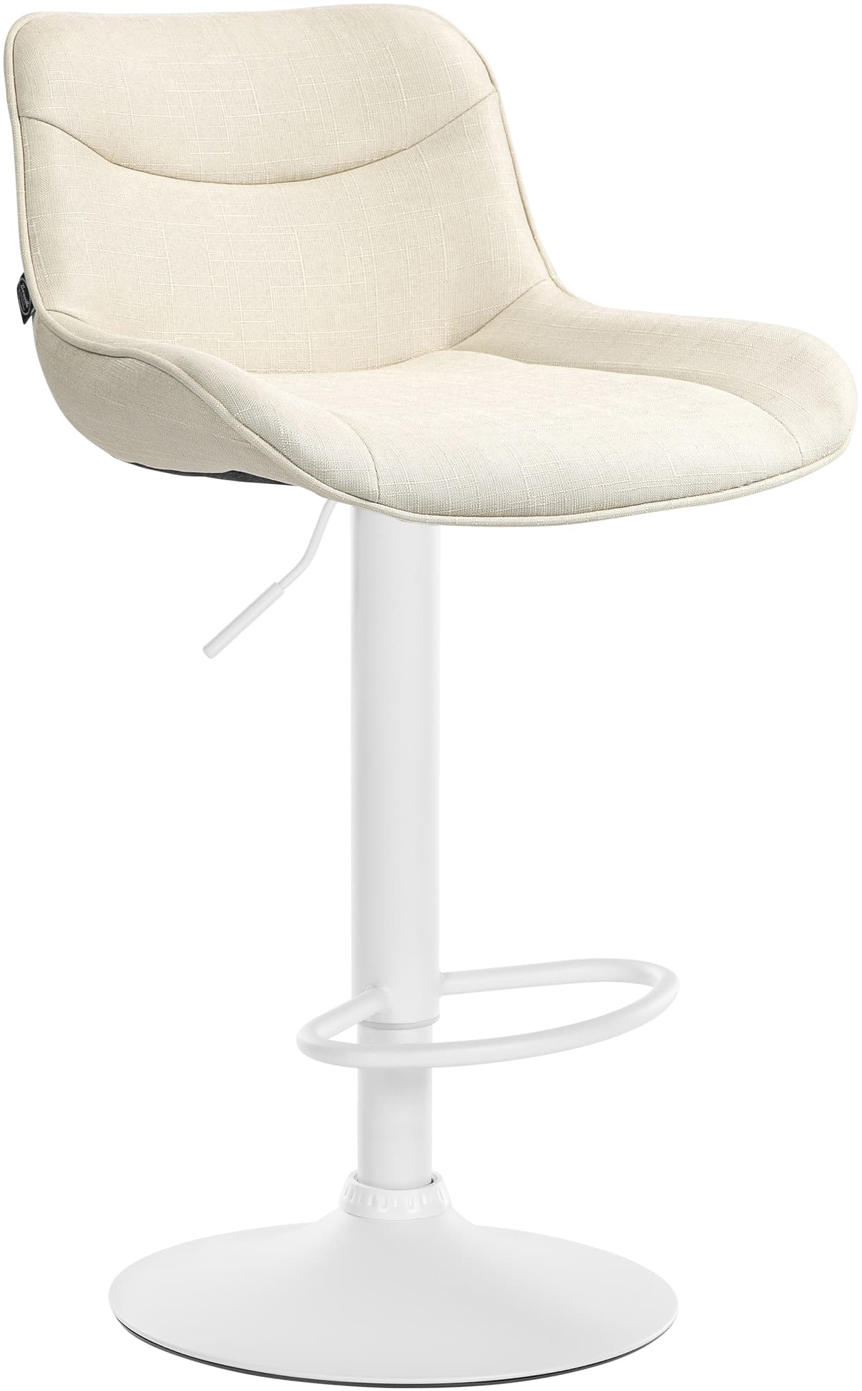CLP Barhocker Vonore Stoff I H&ouml;henverstellbar Und 360 Grad Drehbar I Mit Fu&szlig;st&uuml;tze Und Metallgestell I Trompetenfu&szlig; Und Bodenschoner - Bild 1