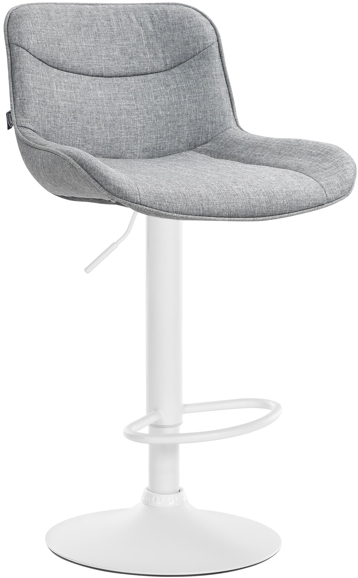 CLP Barhocker Vonore Stoff I H&ouml;henverstellbar Und 360 Grad Drehbar I Mit Fu&szlig;st&uuml;tze Und Metallgestell I Trompetenfu&szlig; Und Bodenschoner - Bild 1