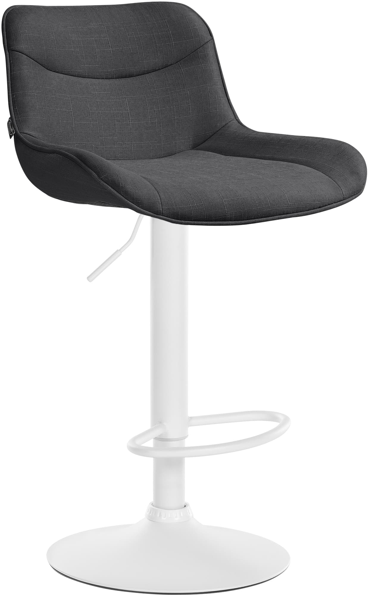 CLP Barhocker Vonore Stoff I H&ouml;henverstellbar Und 360 Grad Drehbar I Mit Fu&szlig;st&uuml;tze Und Metallgestell I Trompetenfu&szlig; Und Bodenschoner - Bild 1