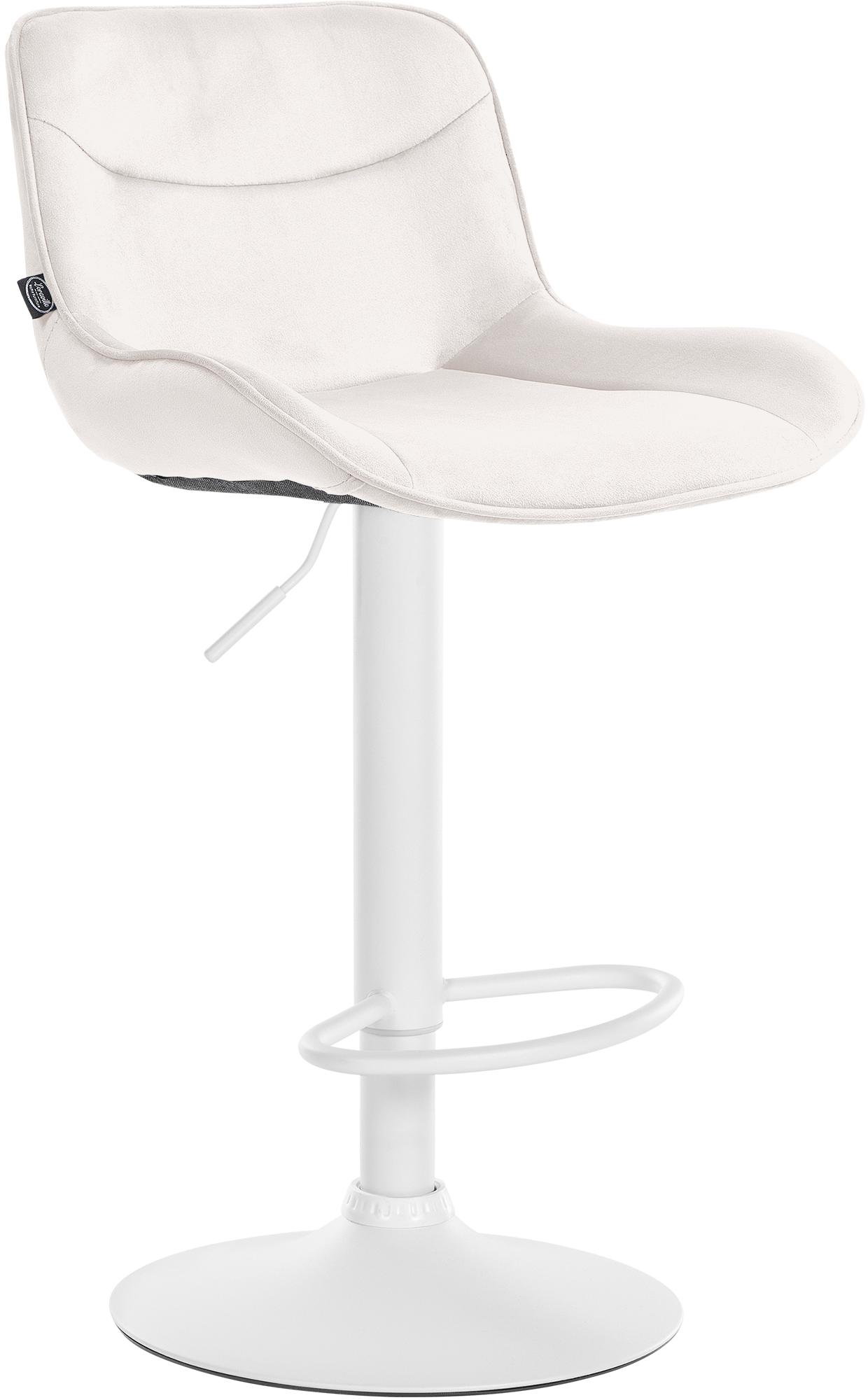 CLP Barhocker Vonore Samt I H&ouml;henverstellbar Und 360 Grad Drehbar I Mit Fu&szlig;st&uuml;tze Und Metallgestell I Trompetenfu&szlig; Und Bodenschoner - Bild 1