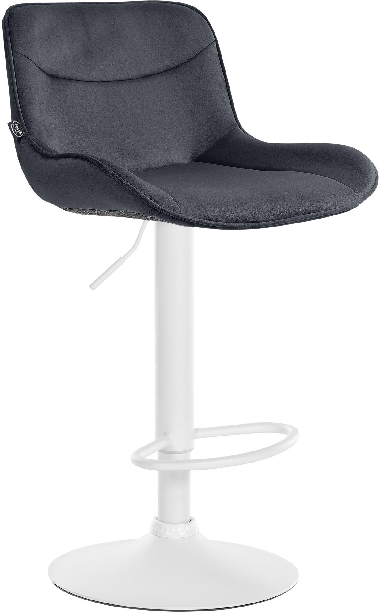 CLP Barhocker Vonore Samt I H&ouml;henverstellbar Und 360 Grad Drehbar I Mit Fu&szlig;st&uuml;tze Und Metallgestell I Trompetenfu&szlig; Und Bodenschoner - Bild 1